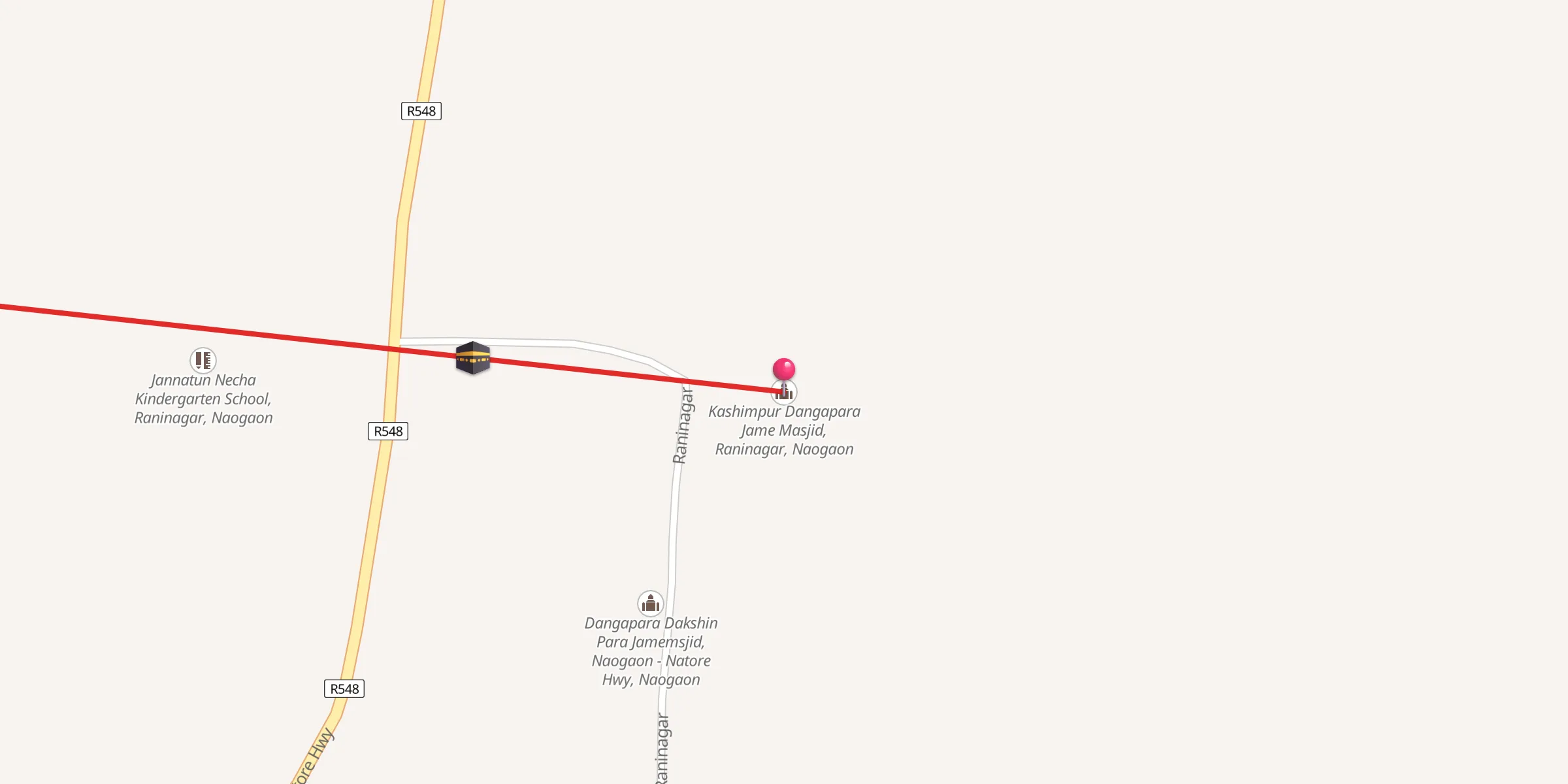 Carte de localisation : Kashimpur Dangapara Jame Masjid, Raninagar, Naogaon