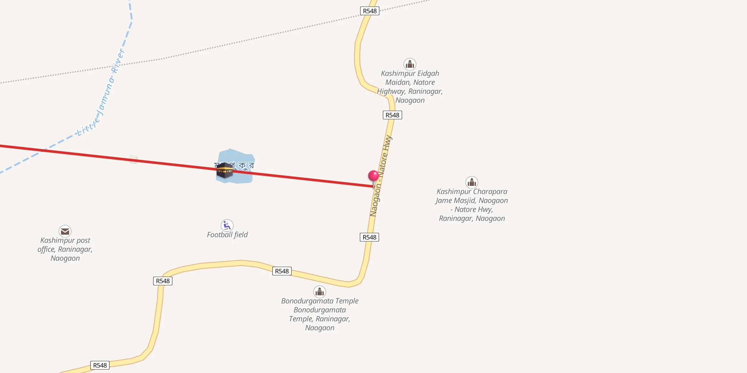 Carte de localisation : Kashimpur Big Mosques, Naogaon - Natore Hwy, Raninagar, Naogaon