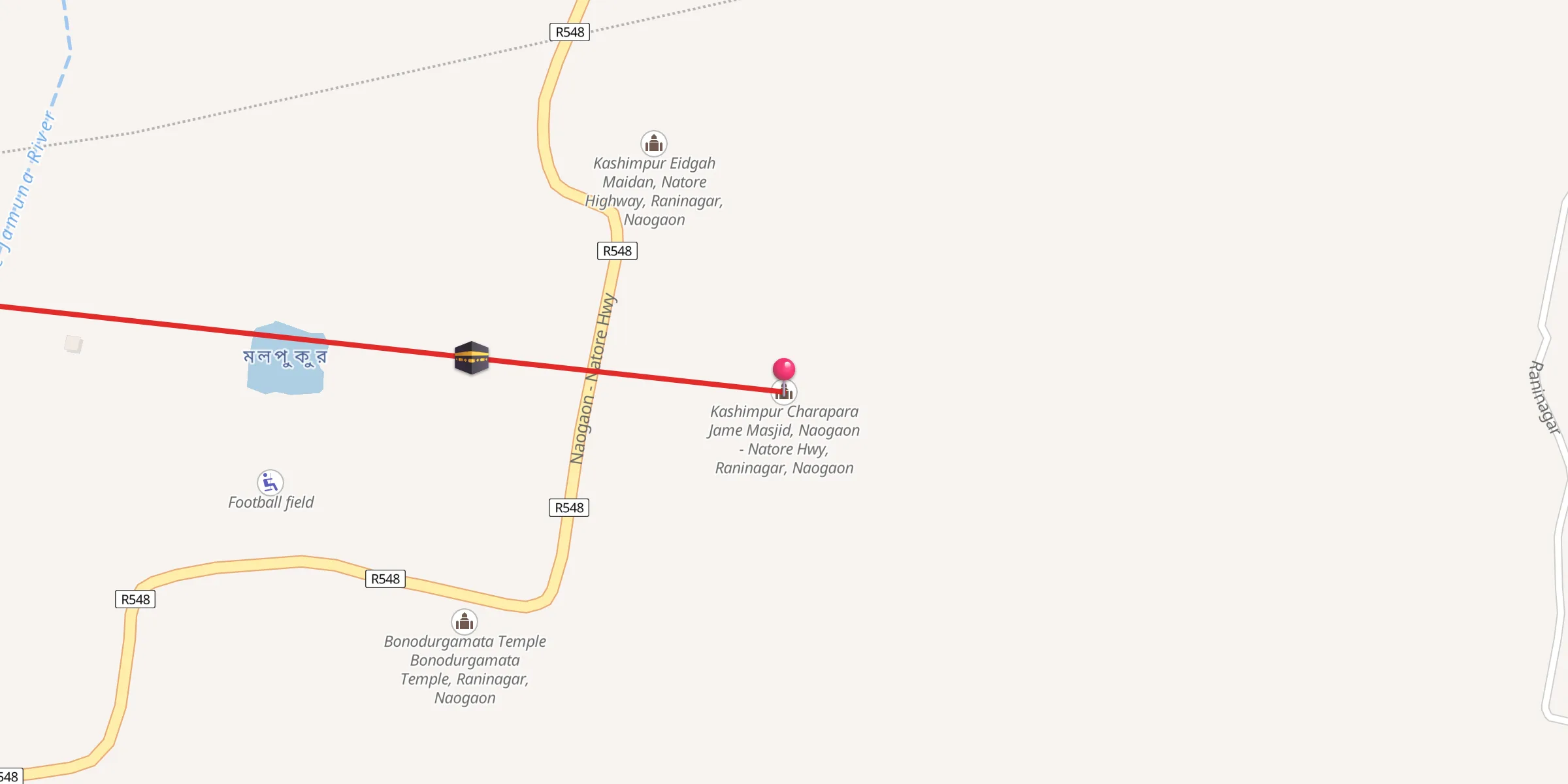 Carte de localisation : Kashimpur Charapara Jame Masjid, Naogaon - Natore Hwy, Raninagar, Naogaon