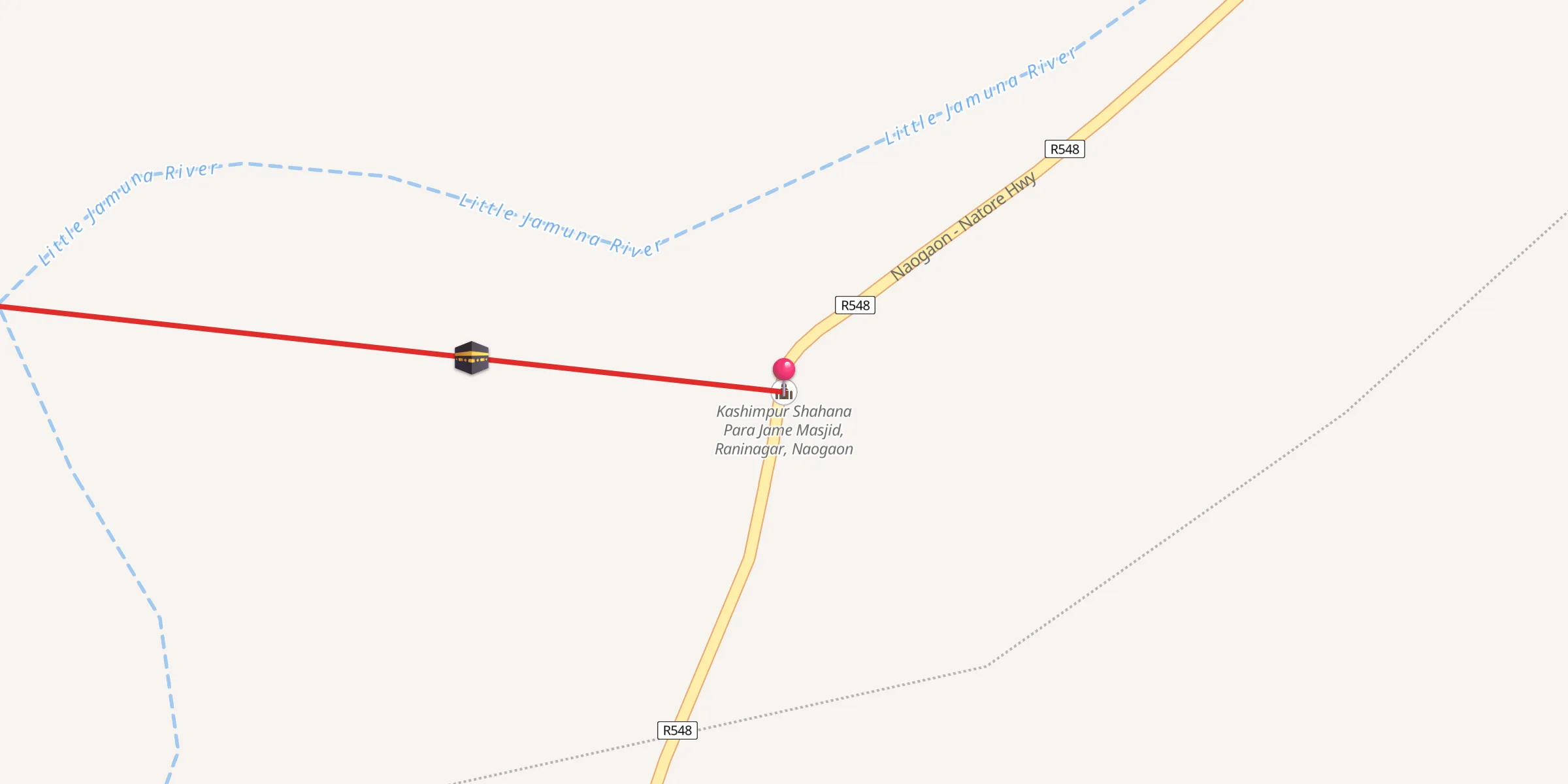 Carte de localisation : Kashimpur Shahana Para Jame Masjid, Raninagar, Naogaon