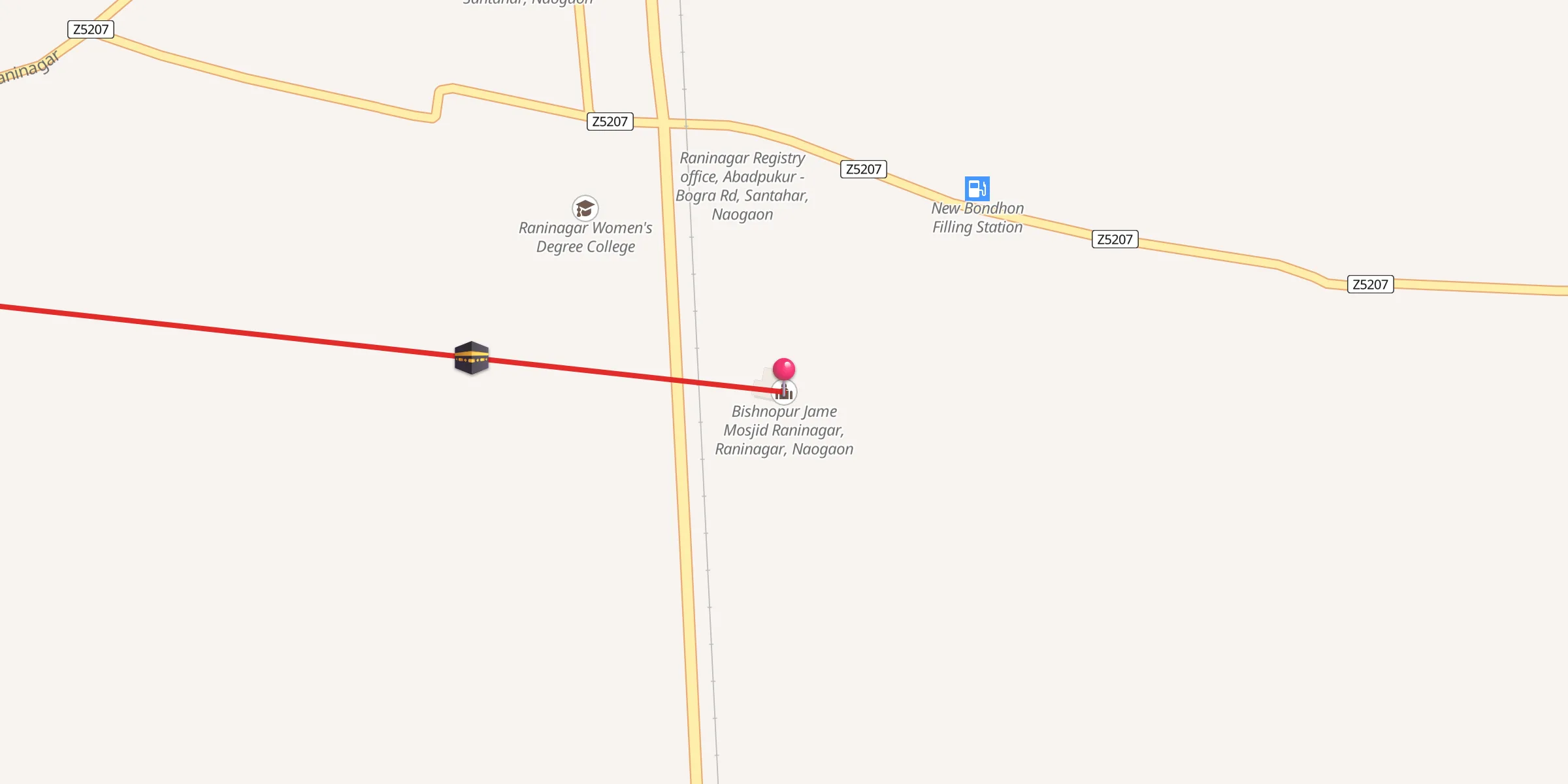 Carte de localisation : Bishnopur Jame Mosjid Raninagar, Raninagar, Naogaon