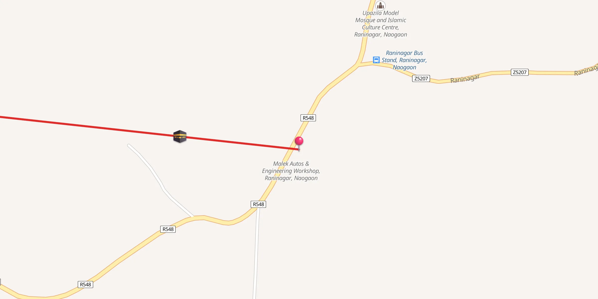 Carte de localisation : Chakmanu Purvapara Jame Masjid, Raninagar, Naogaon