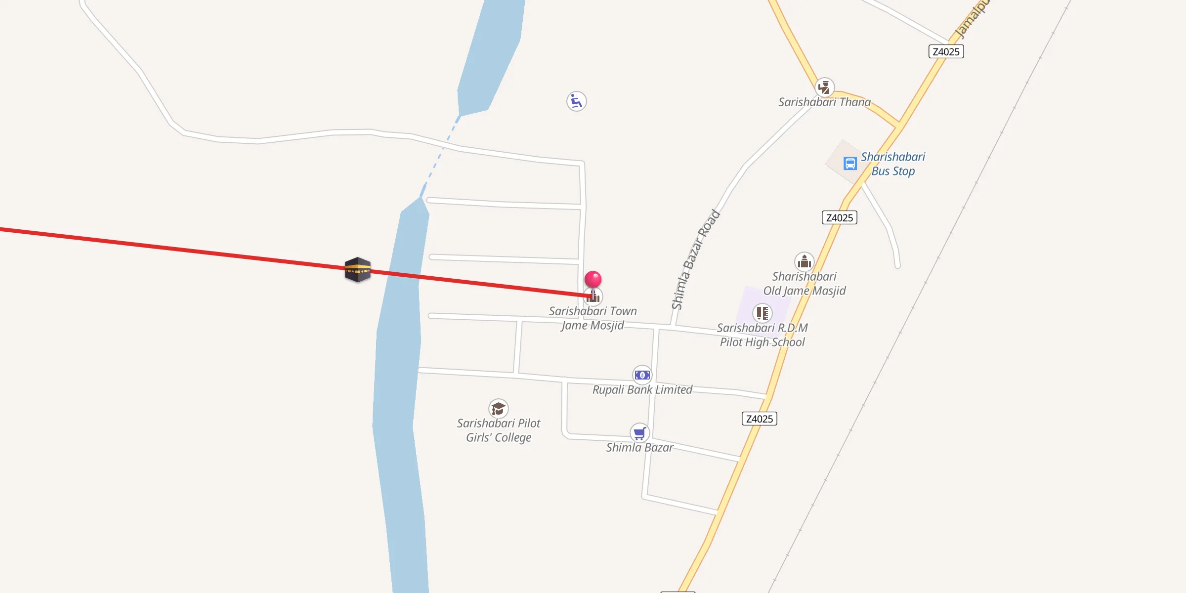 Carte de localisation : Sarishabari Town Jame Mosjid