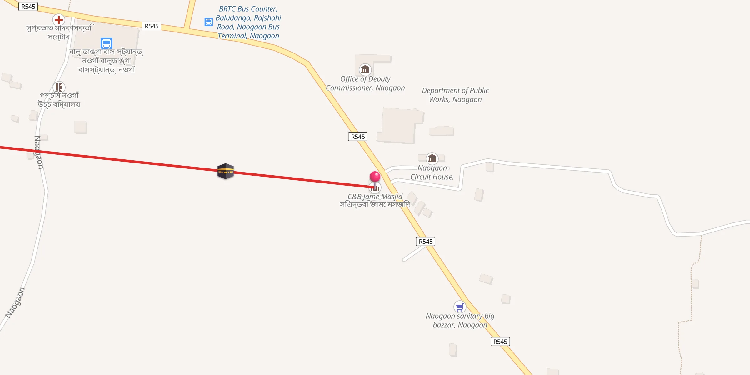 Carte de localisation : C&B Jame Masjid সিএন্ডবি জামে মসজিদ