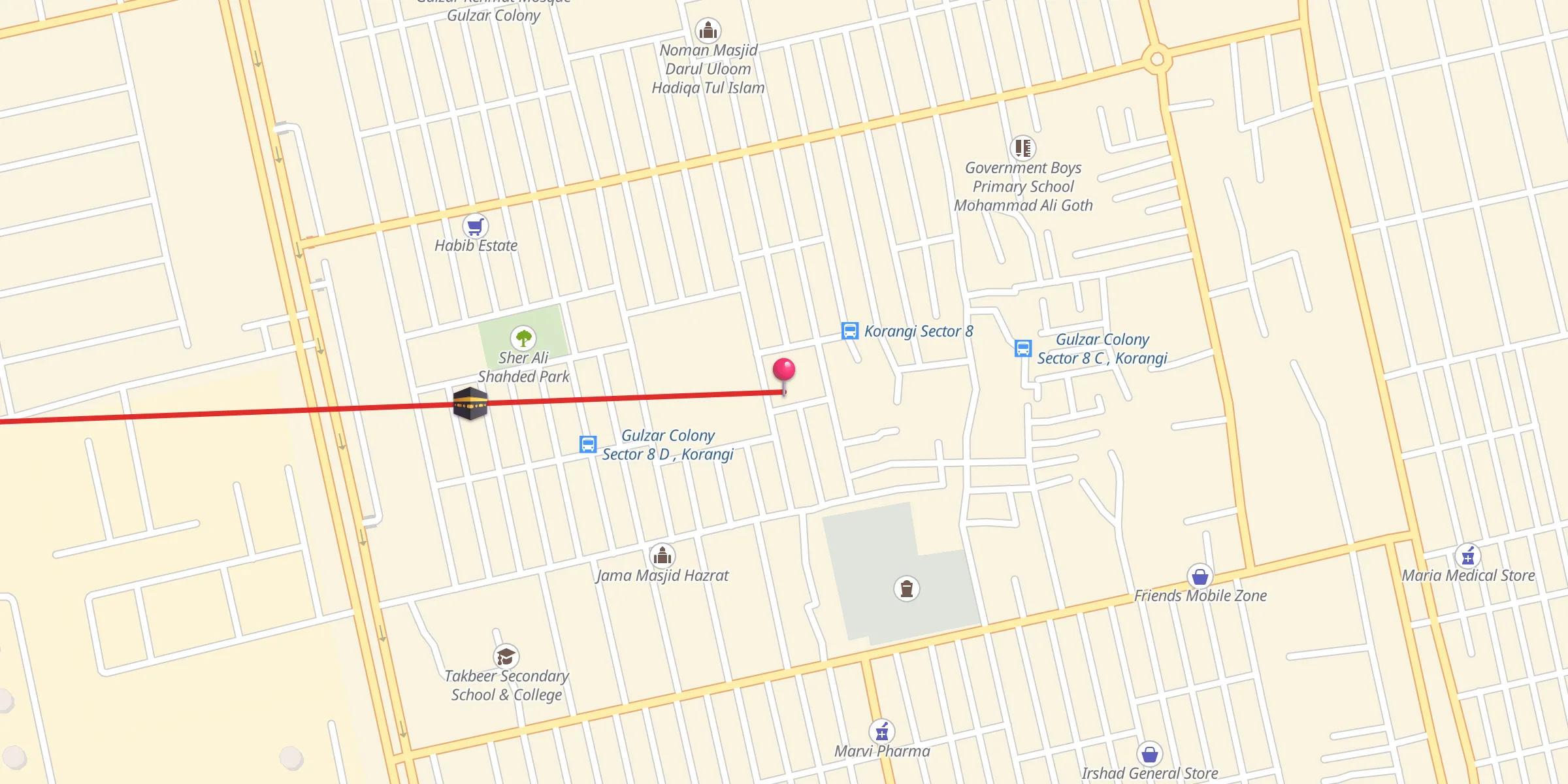 Carte de localisation : Allama Banori Masjid