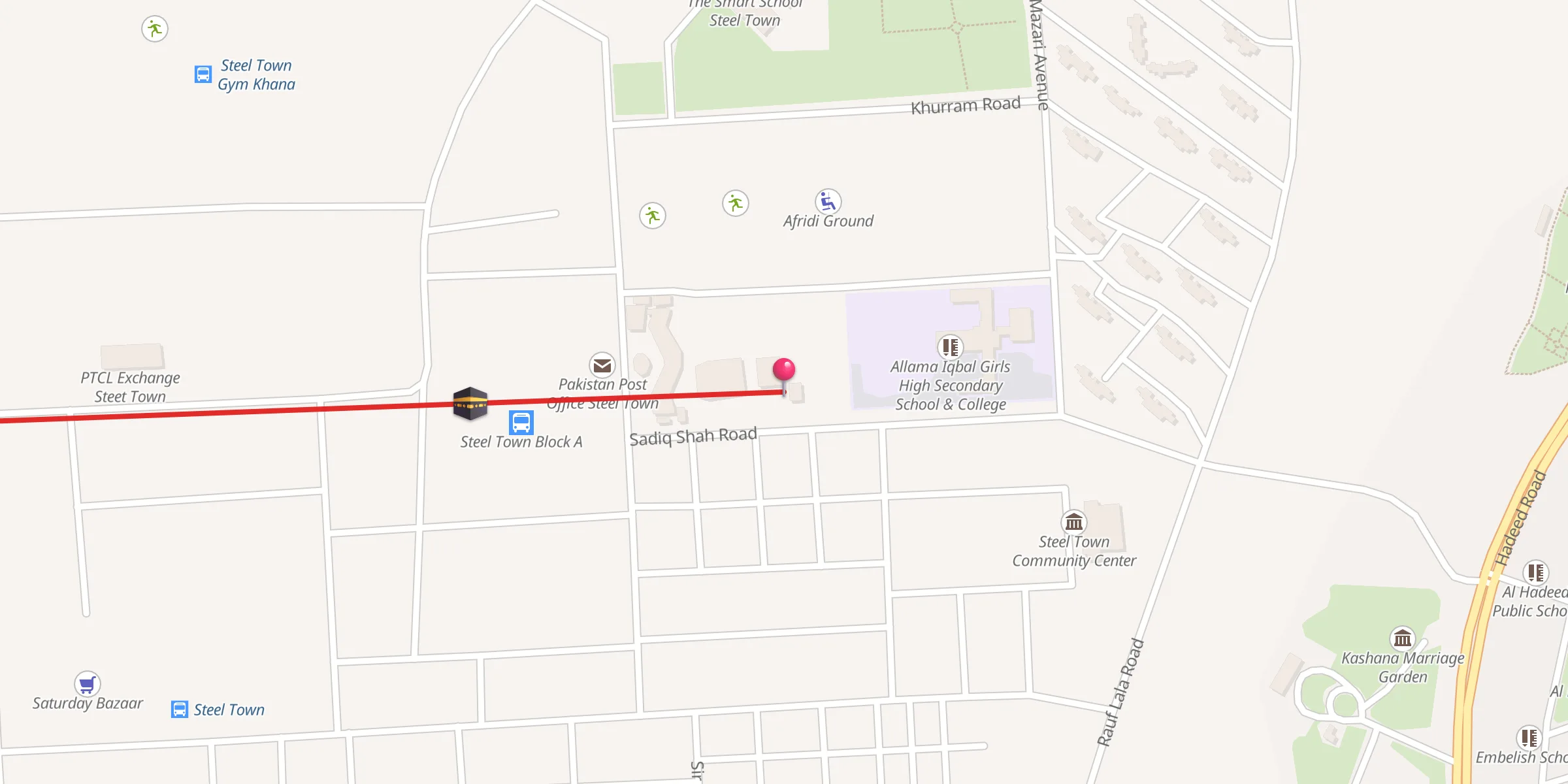 Carte de localisation : Al-Mustafa Masjid