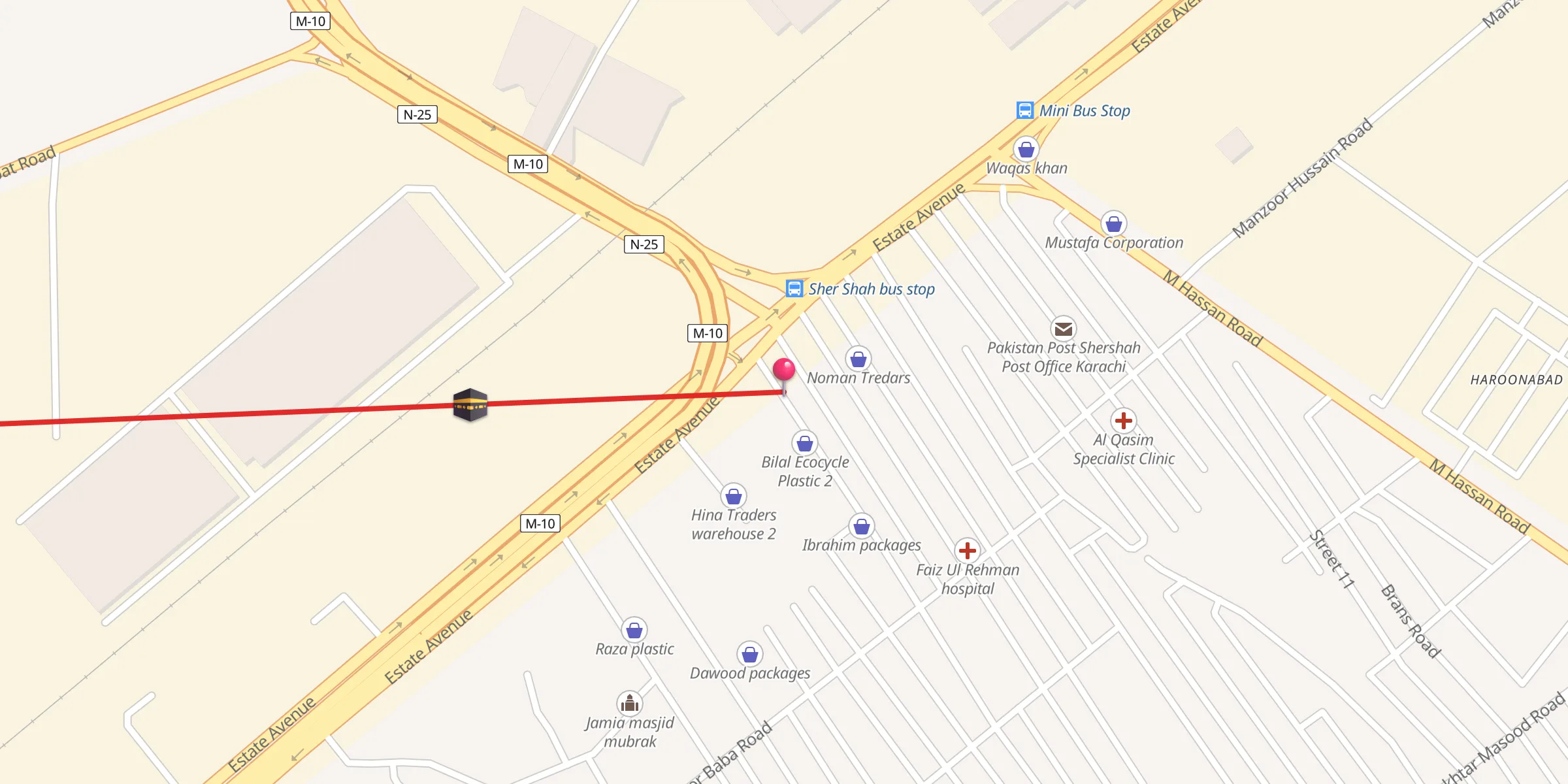 Carte de localisation : AFZAL MOTORS (PVT.)LTD. Jamia Masjid Banu Hashim