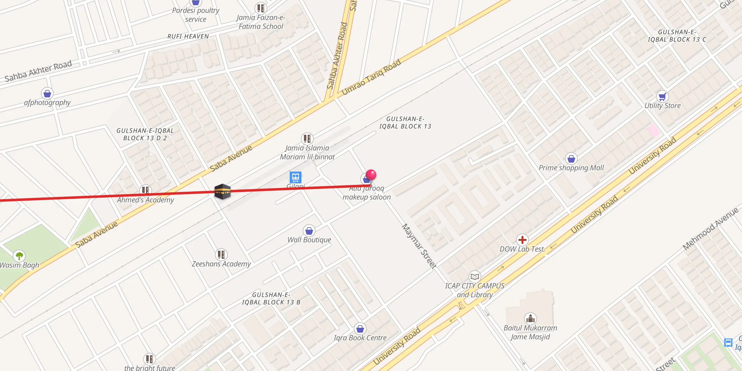 Carte de localisation : Jamia Masjid Bilal