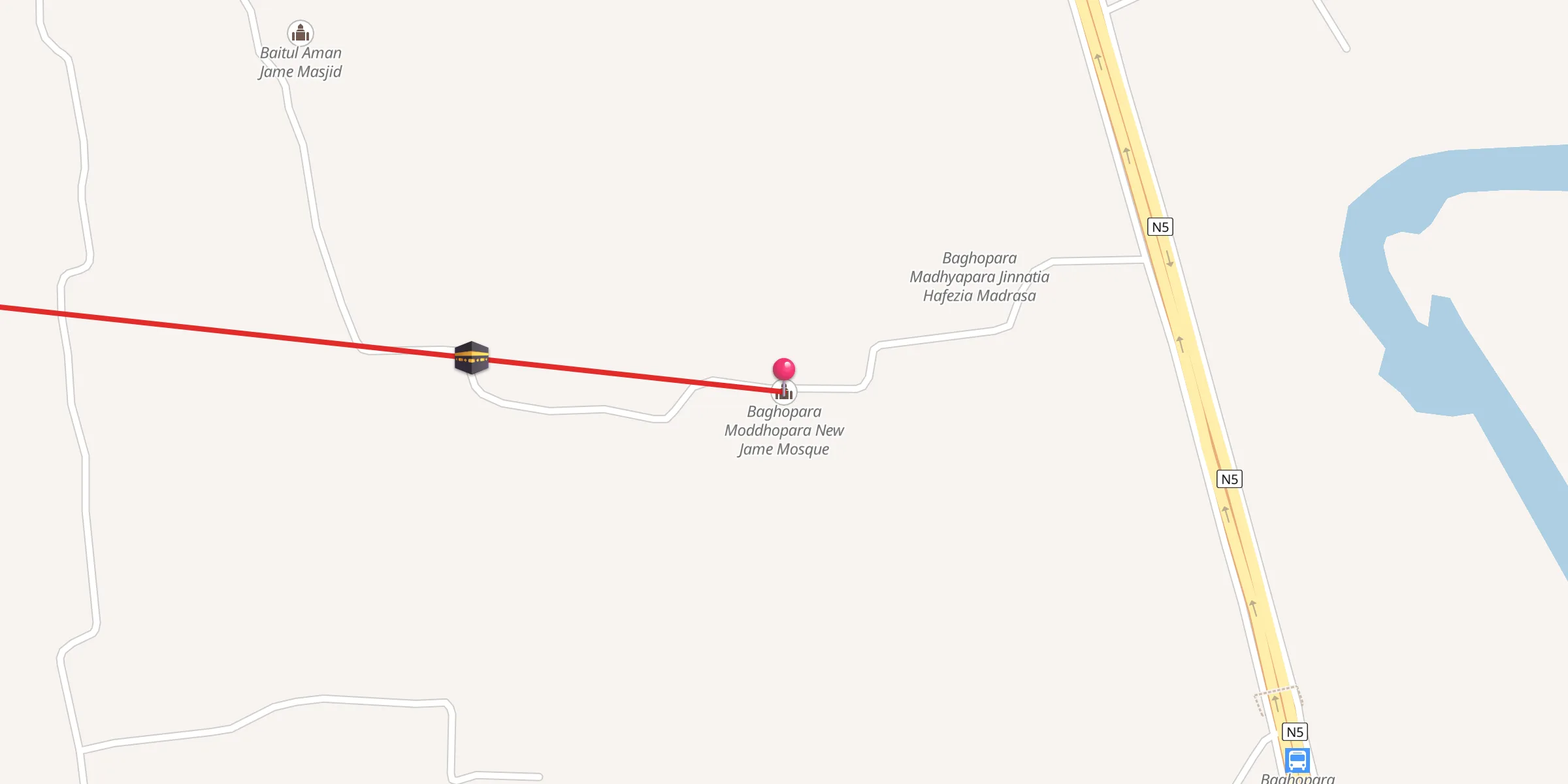 Carte de localisation : Baghopara Moddhopara New Jame Mosque