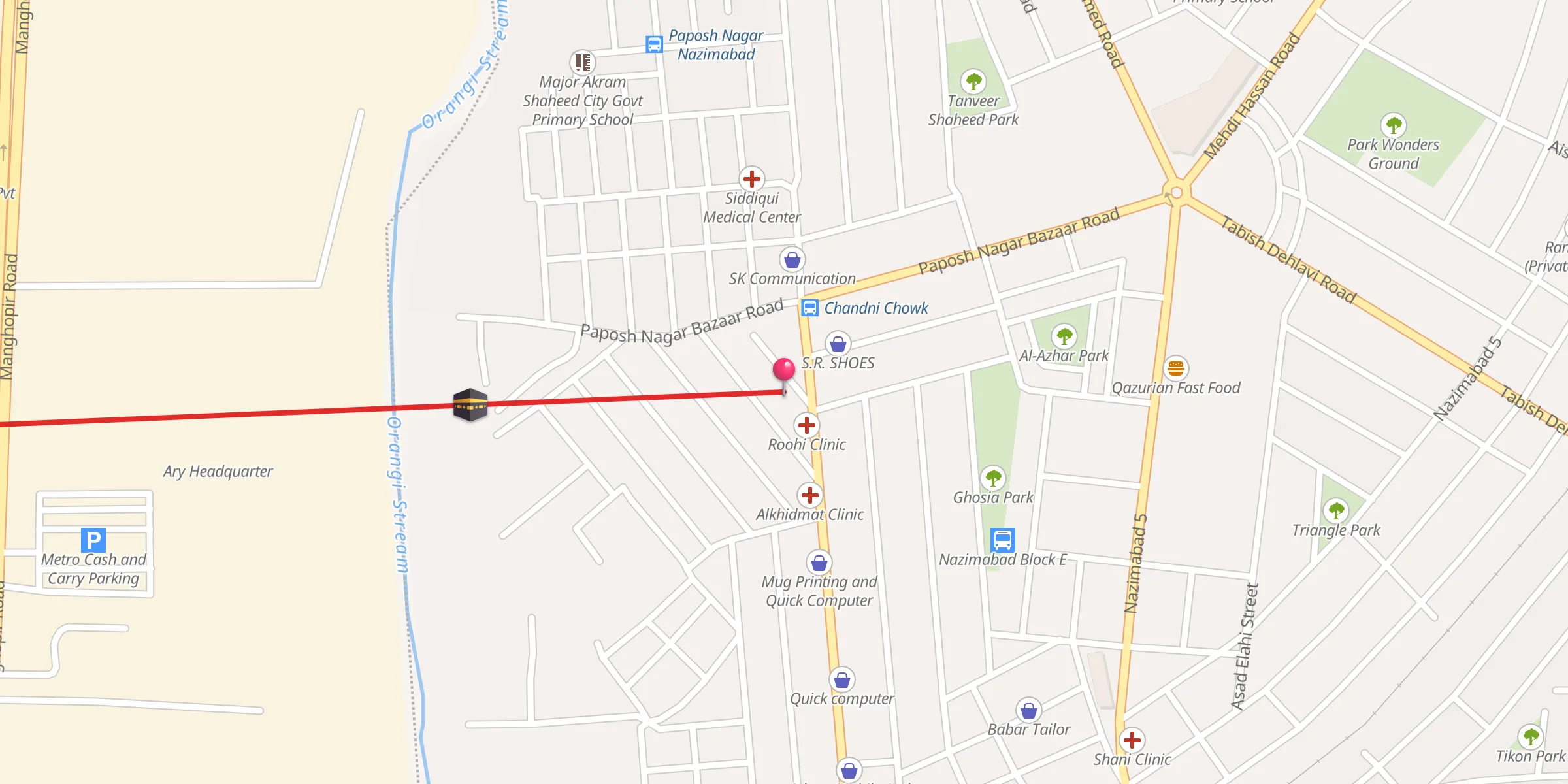 Carte de localisation : Jamia Masjid e Muhammadi Chandni Chowk Paposh