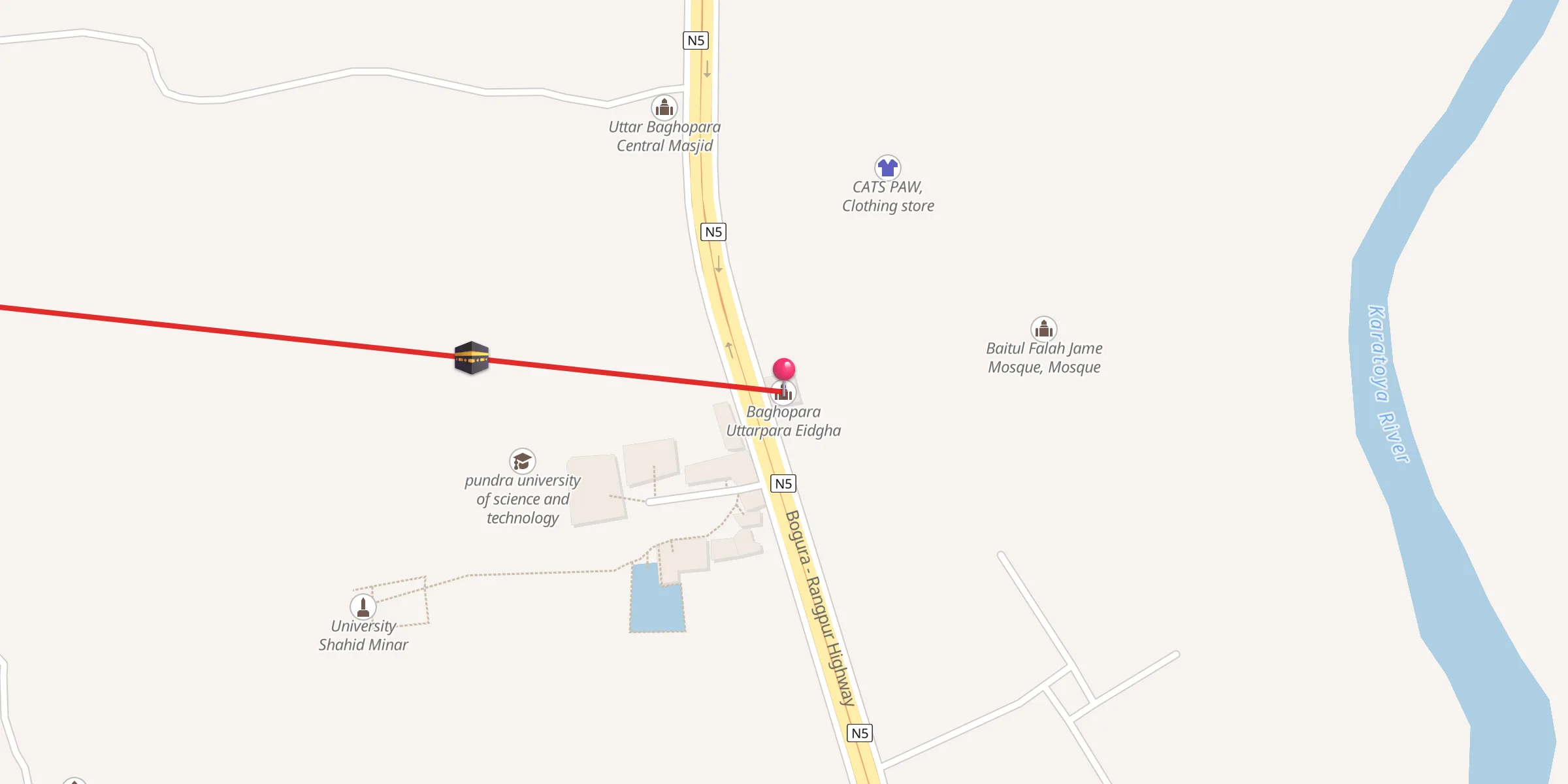 Carte de localisation : Baghopara Uttarpara Eidgha