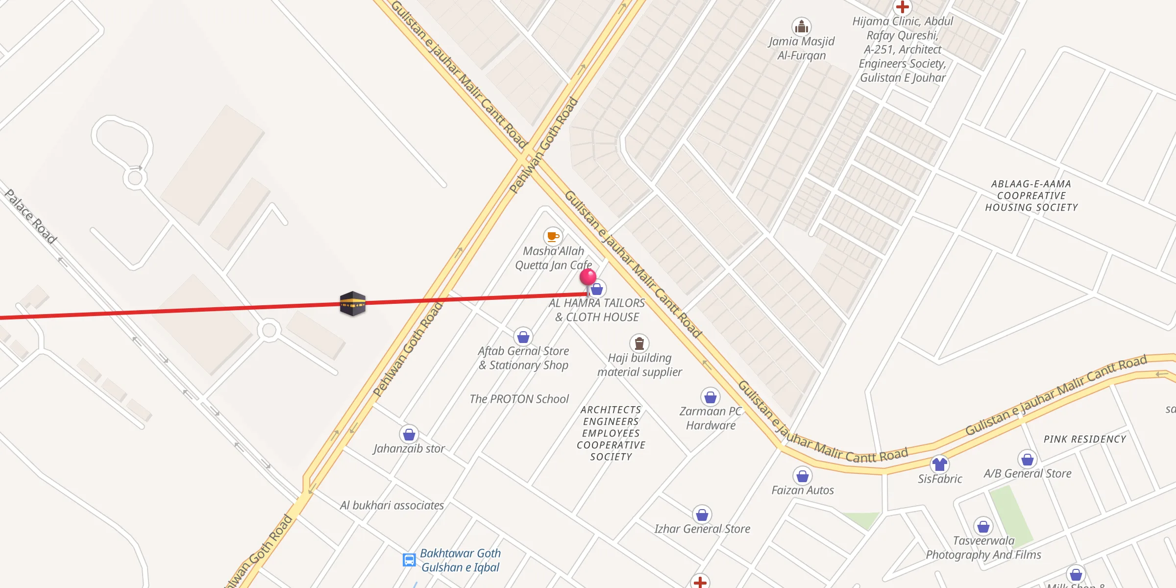 Carte de localisation : Ashaab e sufha Masjid