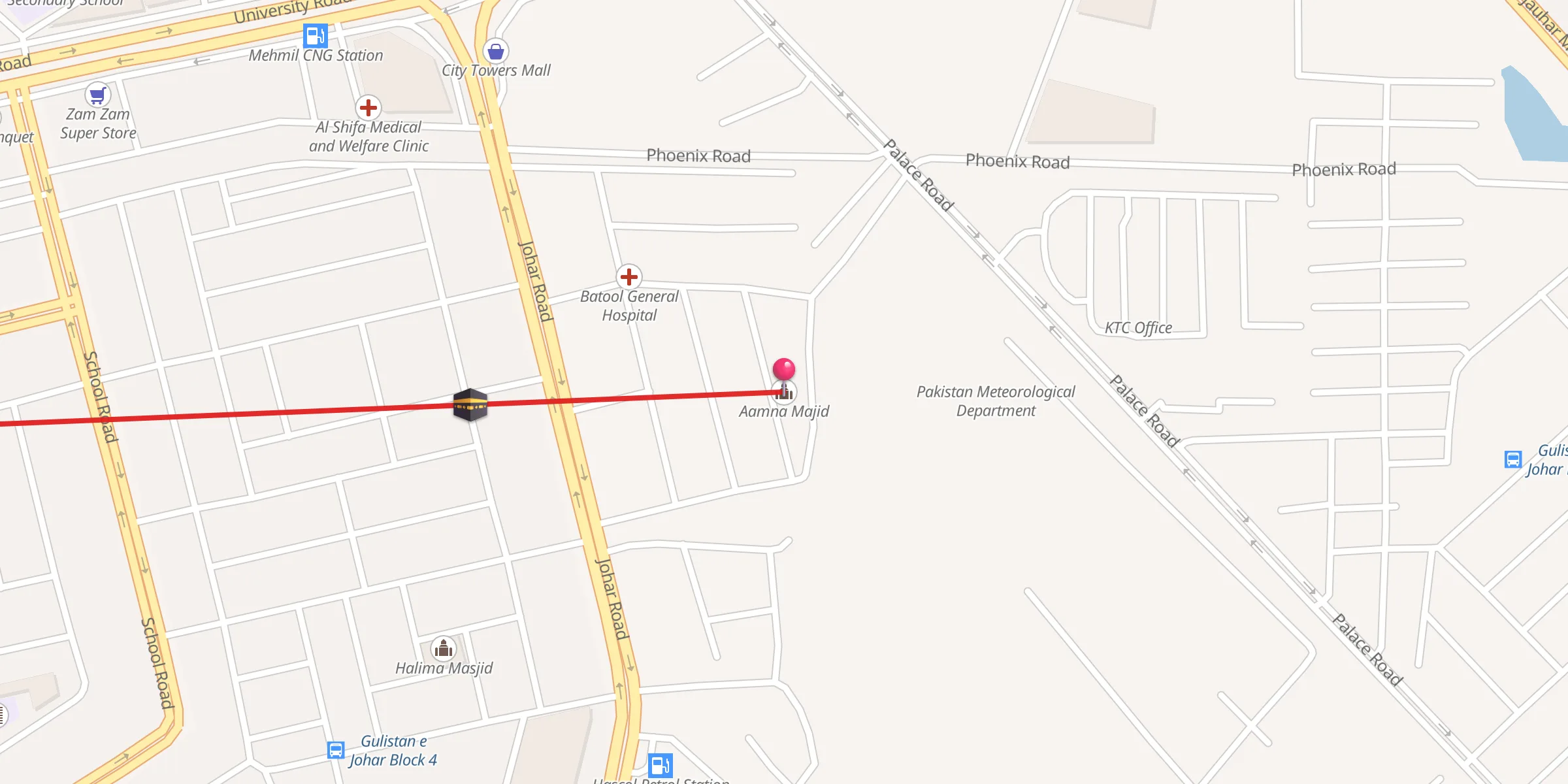 Carte de localisation : Aamna Majid