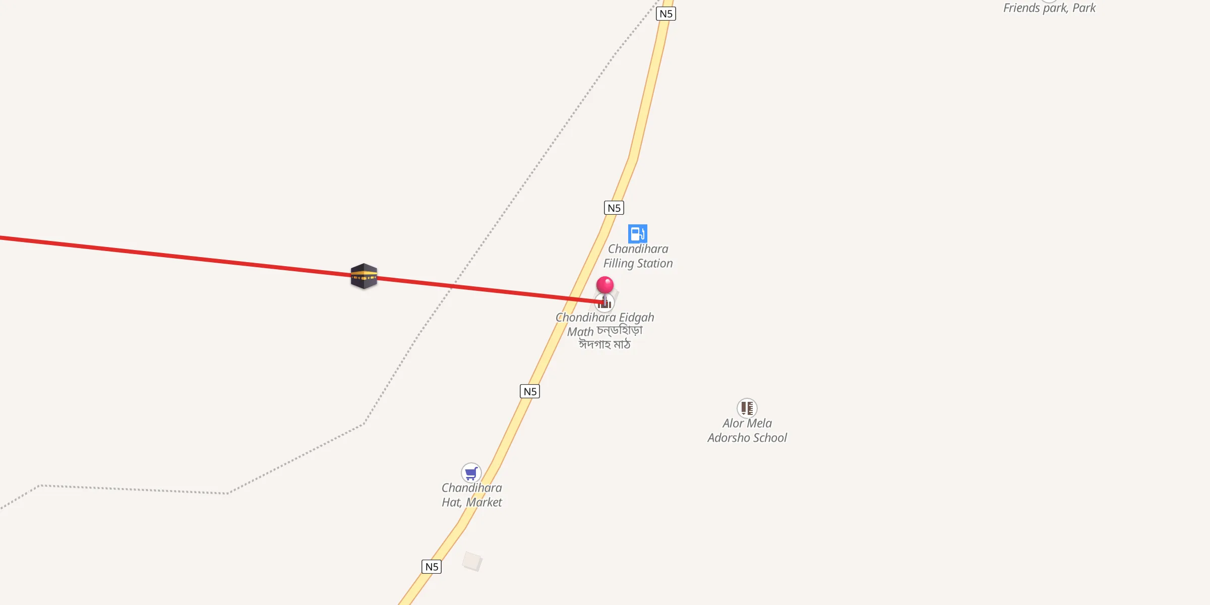 Carte de localisation : Chondihara Eidgah Math চন্ডিহাড়া ঈদগাহ মাঠ