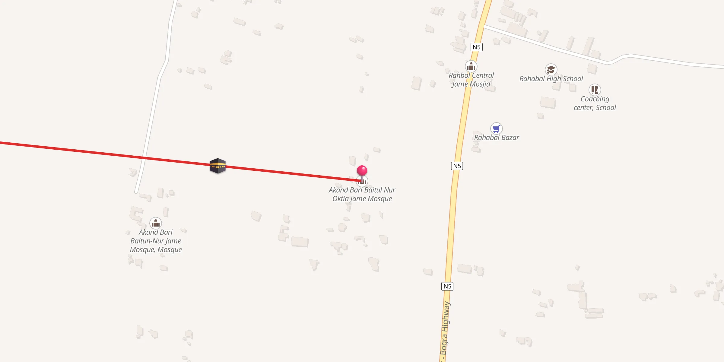 Carte de localisation : Akand Bari Baitul Nur Oktia Jame Mosque
