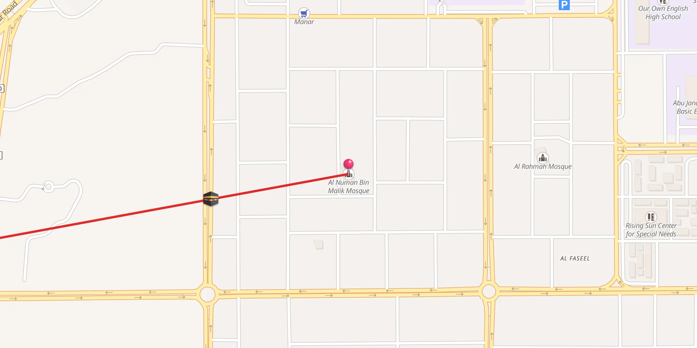 Carte de localisation : Al Numan Bin Malik Mosque