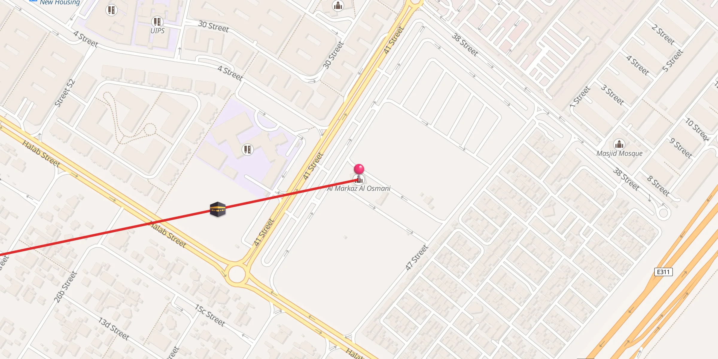 Carte de localisation : Al Markaz Al Osmani