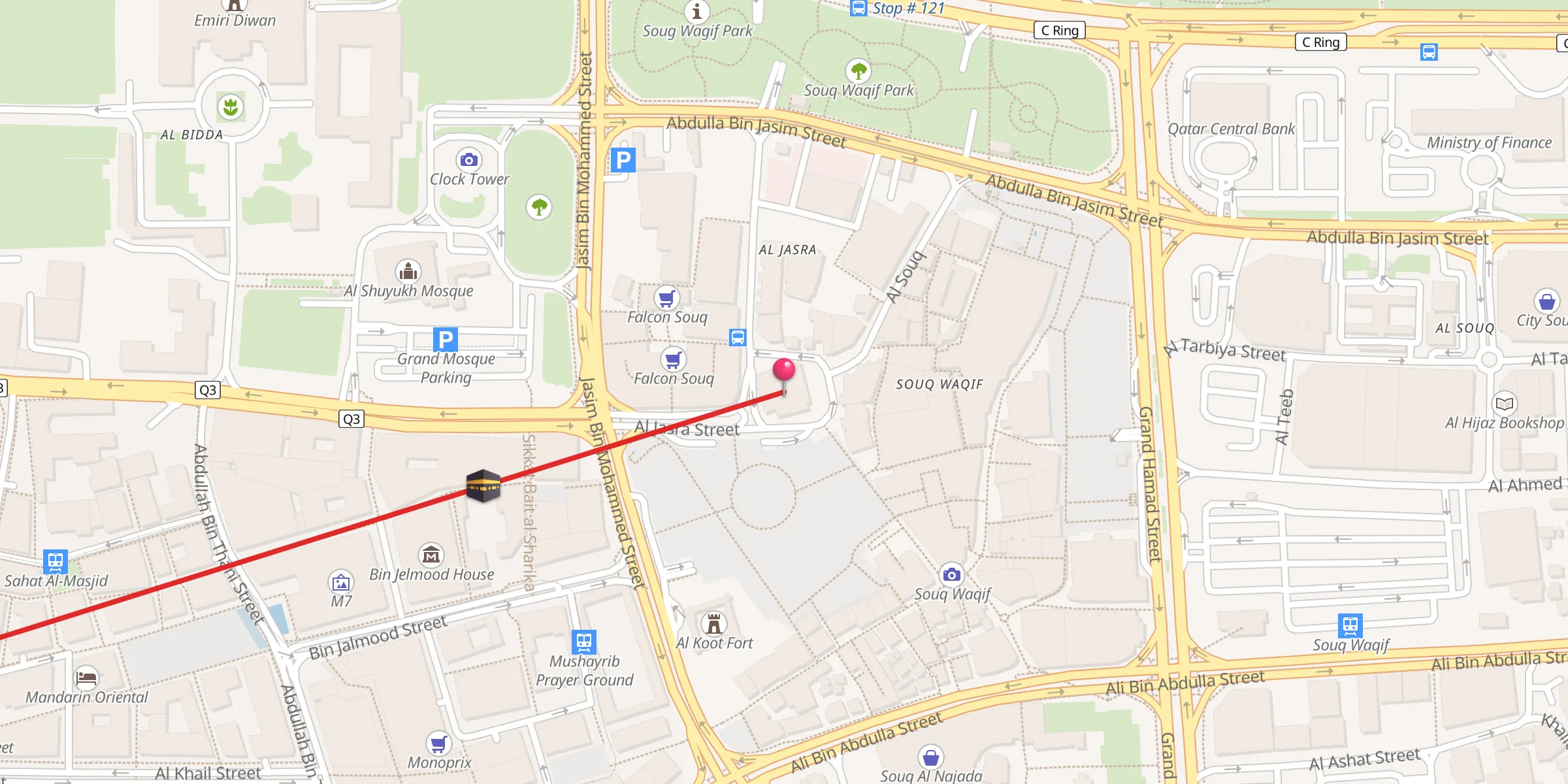 Carte de localisation : Souq Waqif Mosque