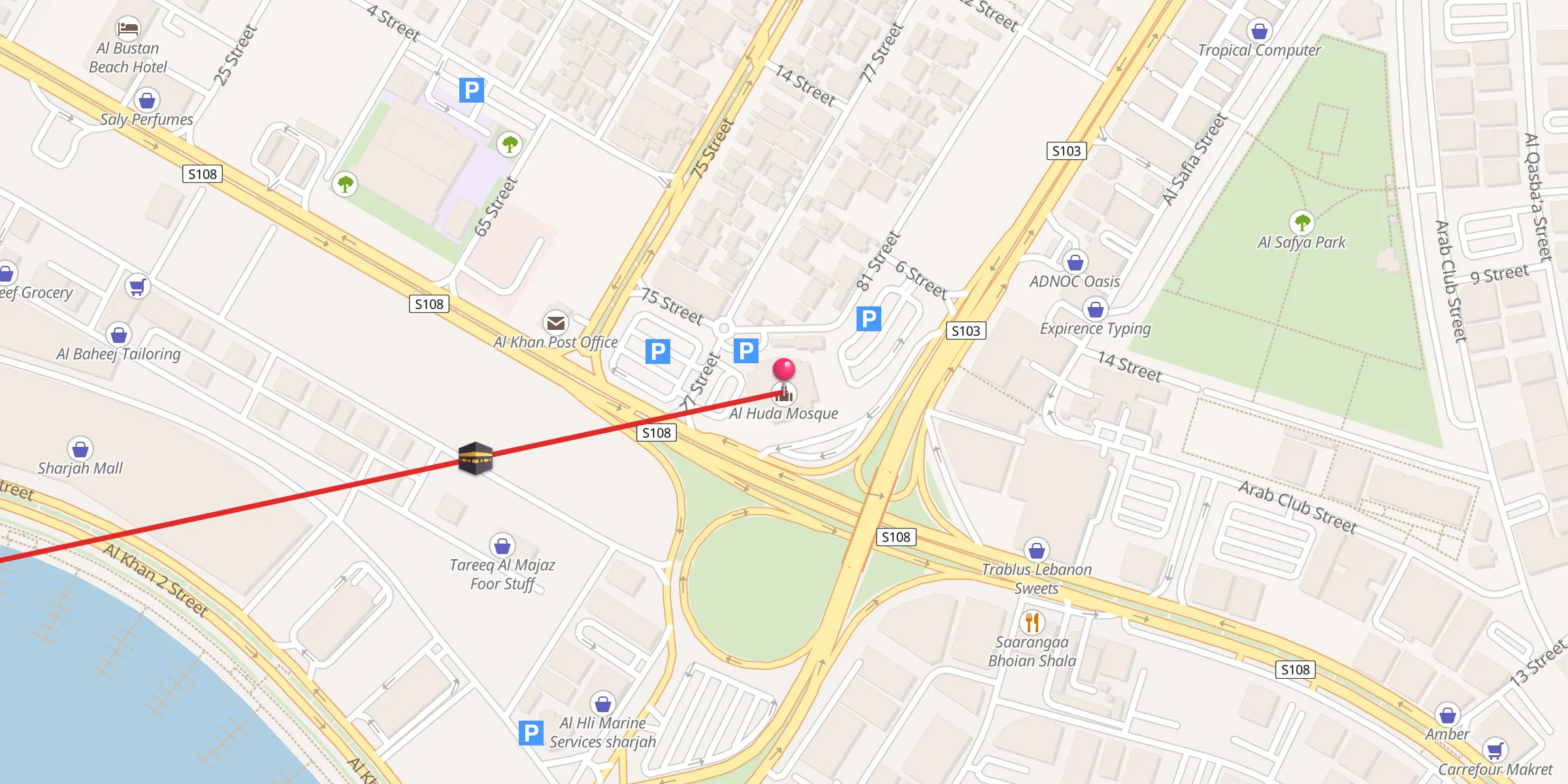 Carte de localisation : Al Huda Mosque