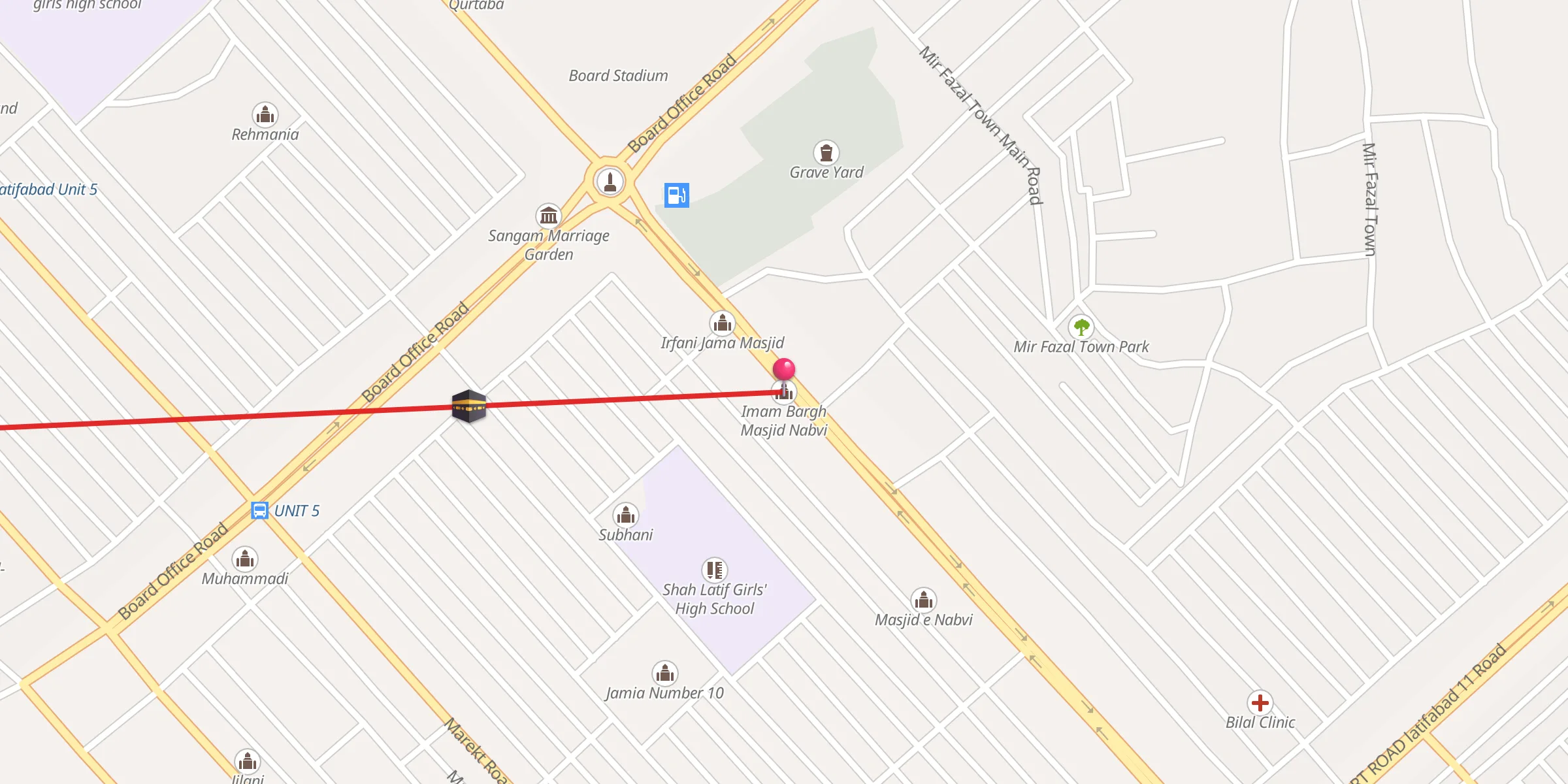 Carte de localisation : Imam Bargh Masjid Nabvi