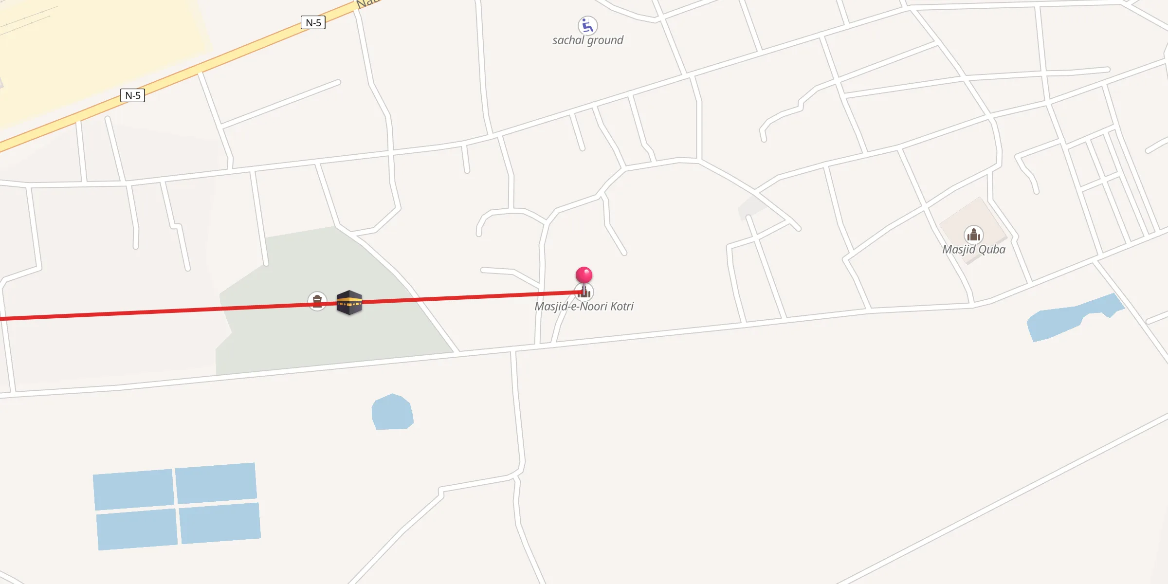 Carte de localisation : Masjid-e-Noori Kotri