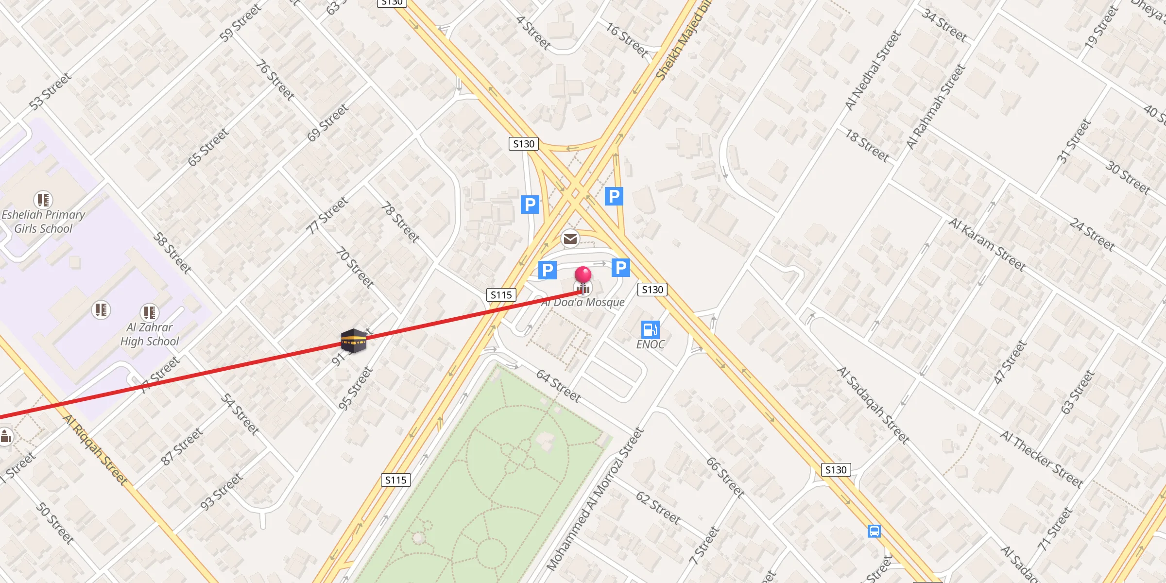 Carte de localisation : Al Doa'a Mosque