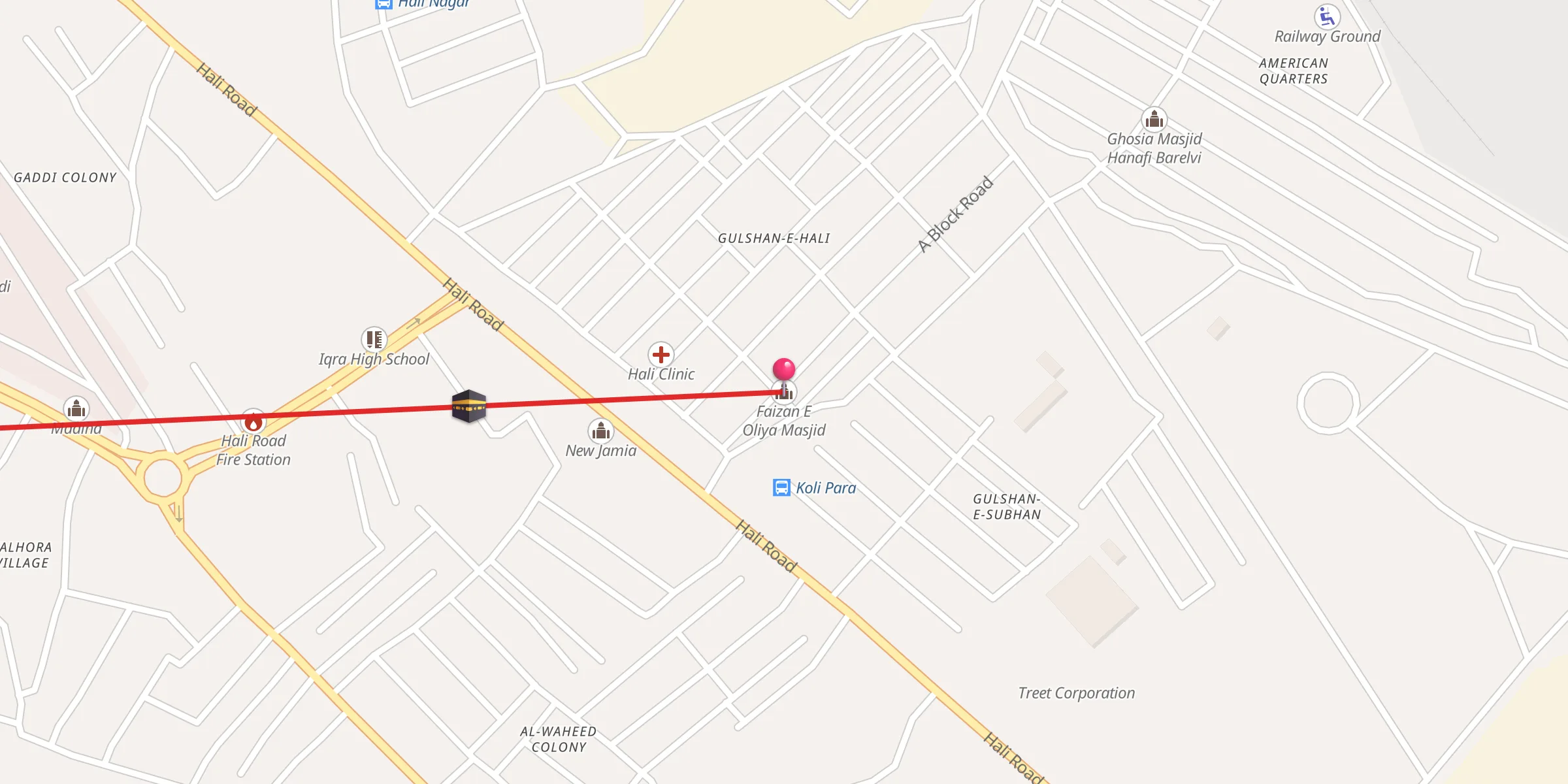 Carte de localisation : Faizan E Oliya Masjid