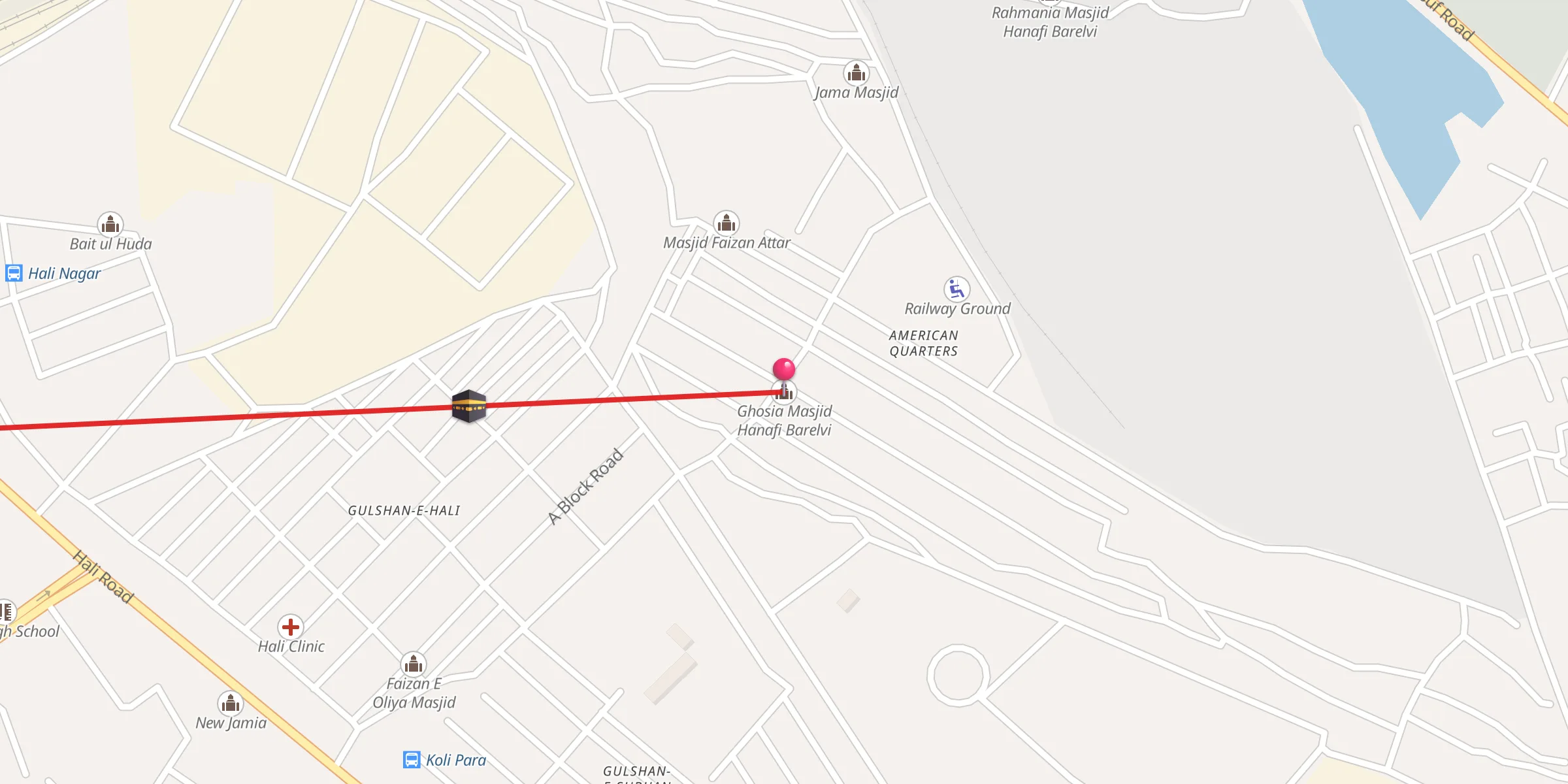 Carte de localisation : Ghosia Masjid Hanafi Barelvi