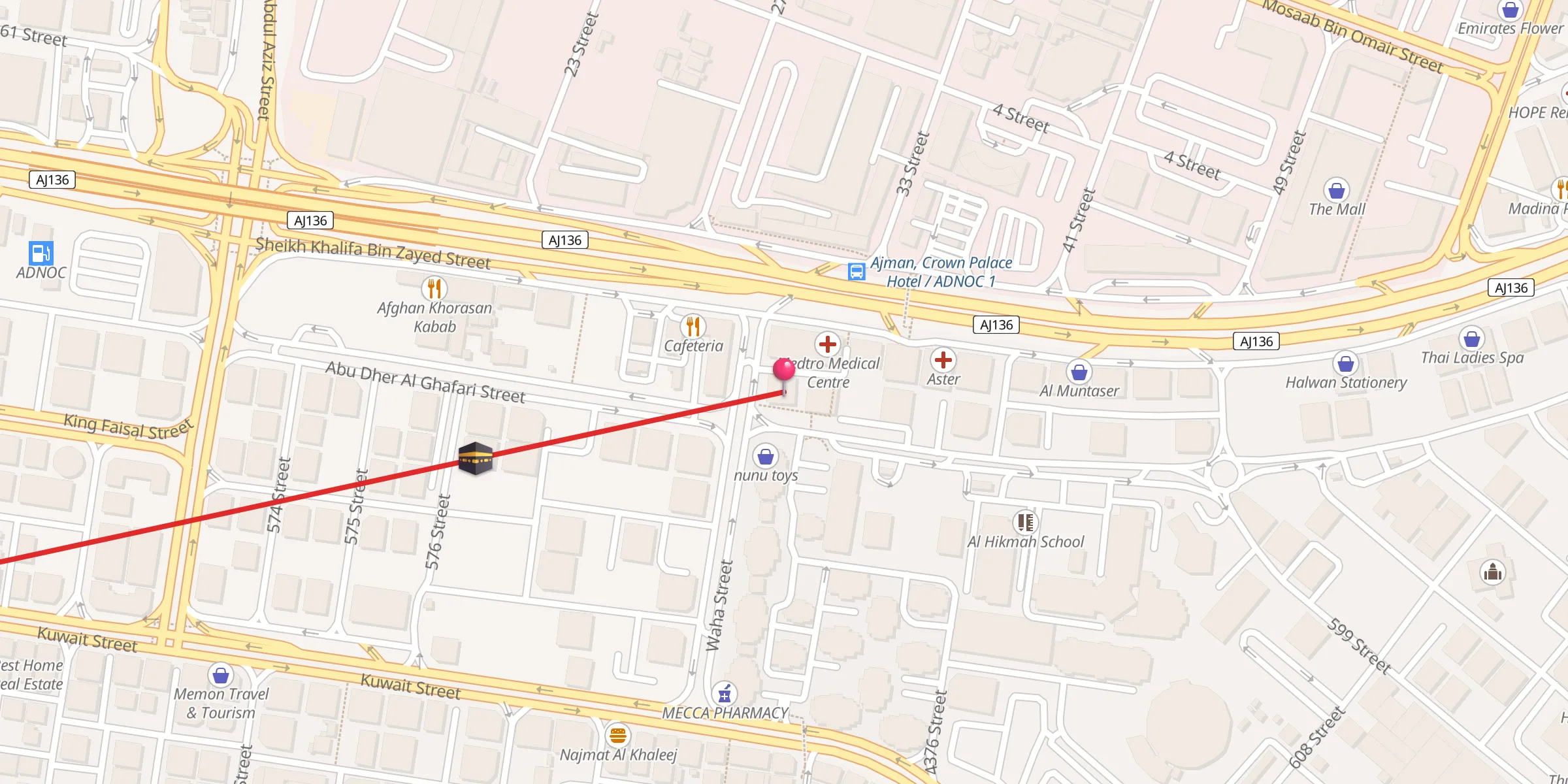 Carte de localisation : Msjid Abu Hurairah