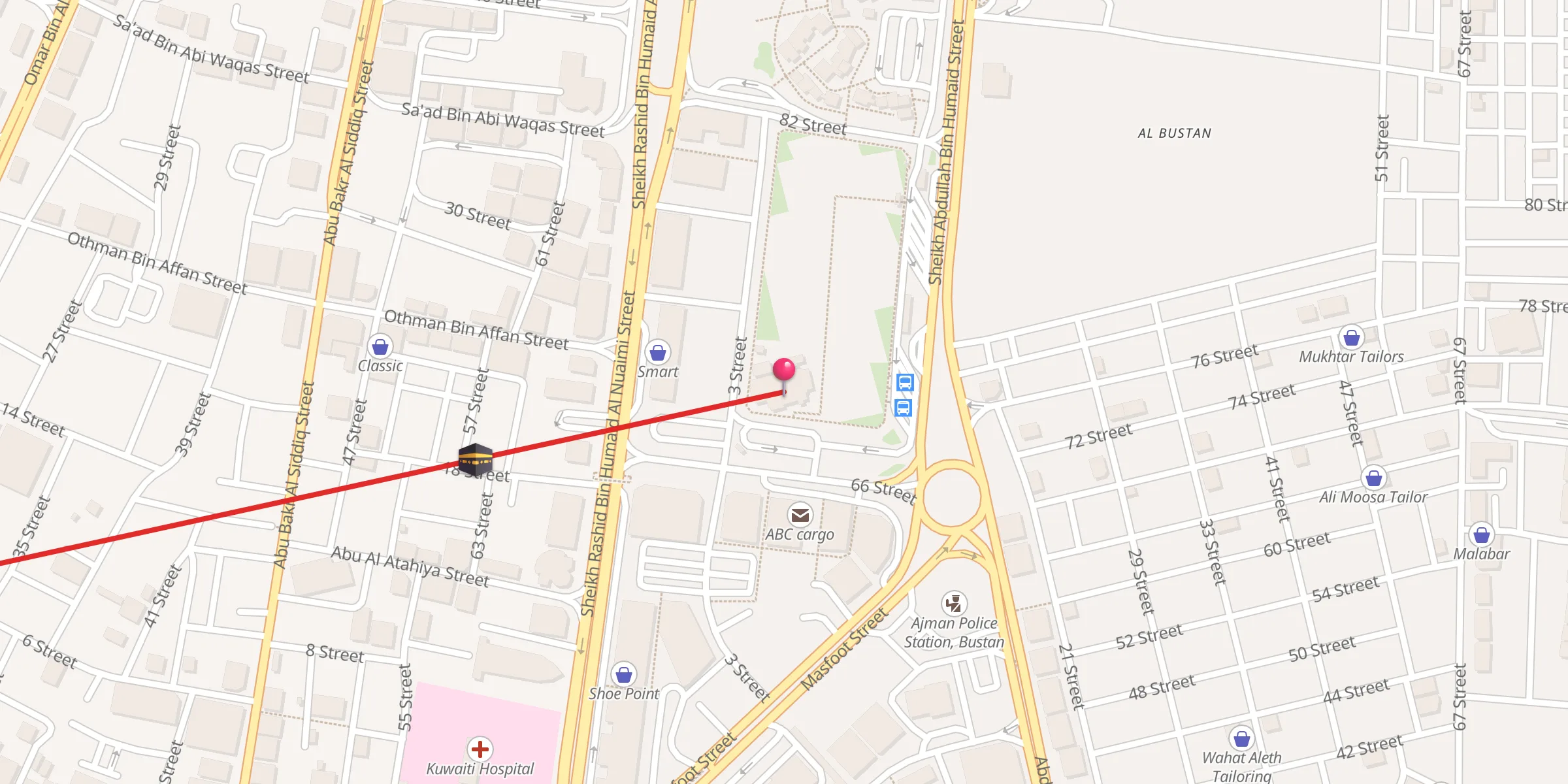 Carte de localisation : Musalla Al Eid Mosque