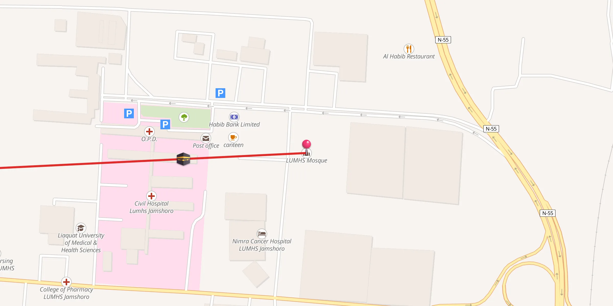 Carte de localisation : LUMHS Mosque
