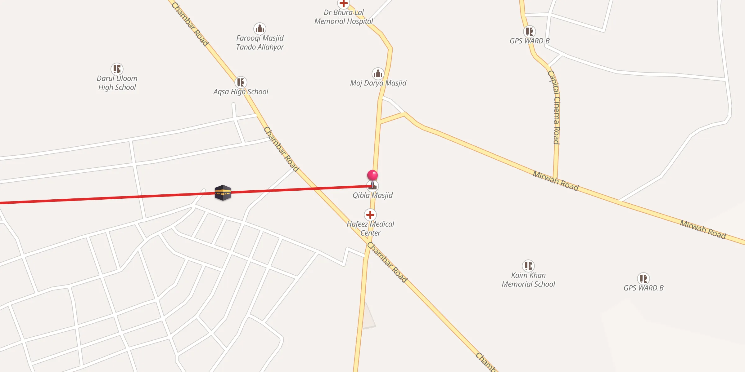 Carte de localisation : Qibla Masjid