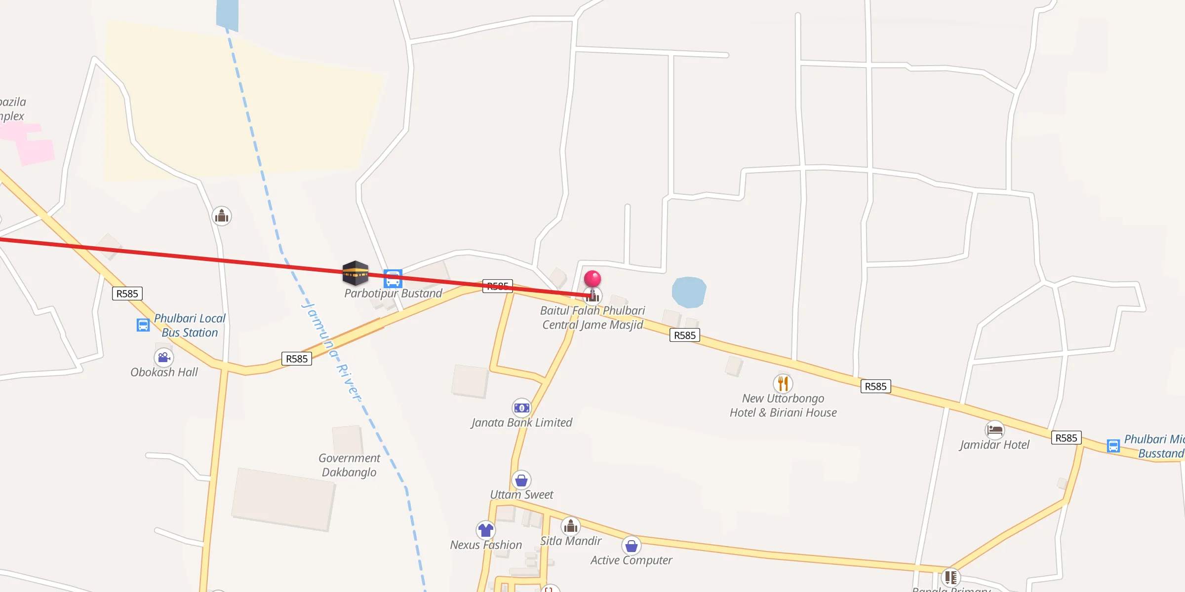 Carte de localisation : Baitul Falah Phulbari Central Jame Masjid