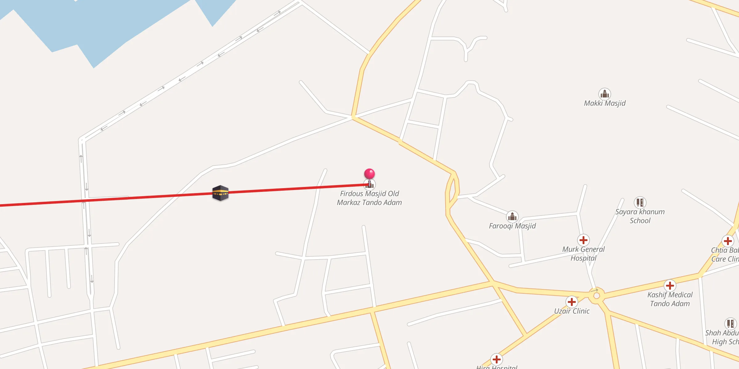 Carte de localisation : Firdous Masjid Old Markaz Tando Adam