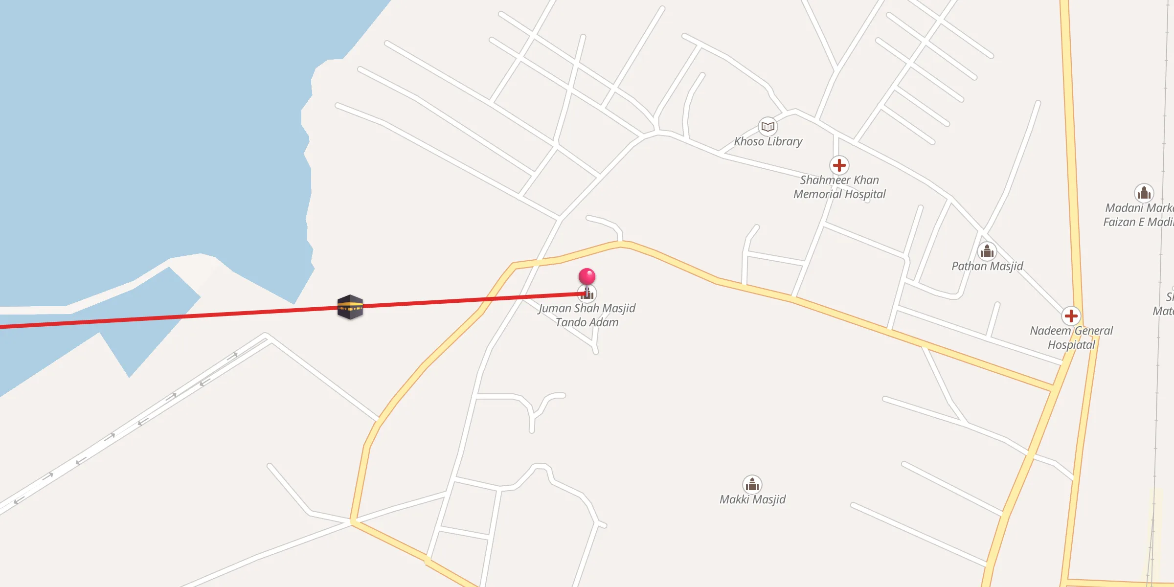 Carte de localisation : Juman Shah Masjid Tando Adam