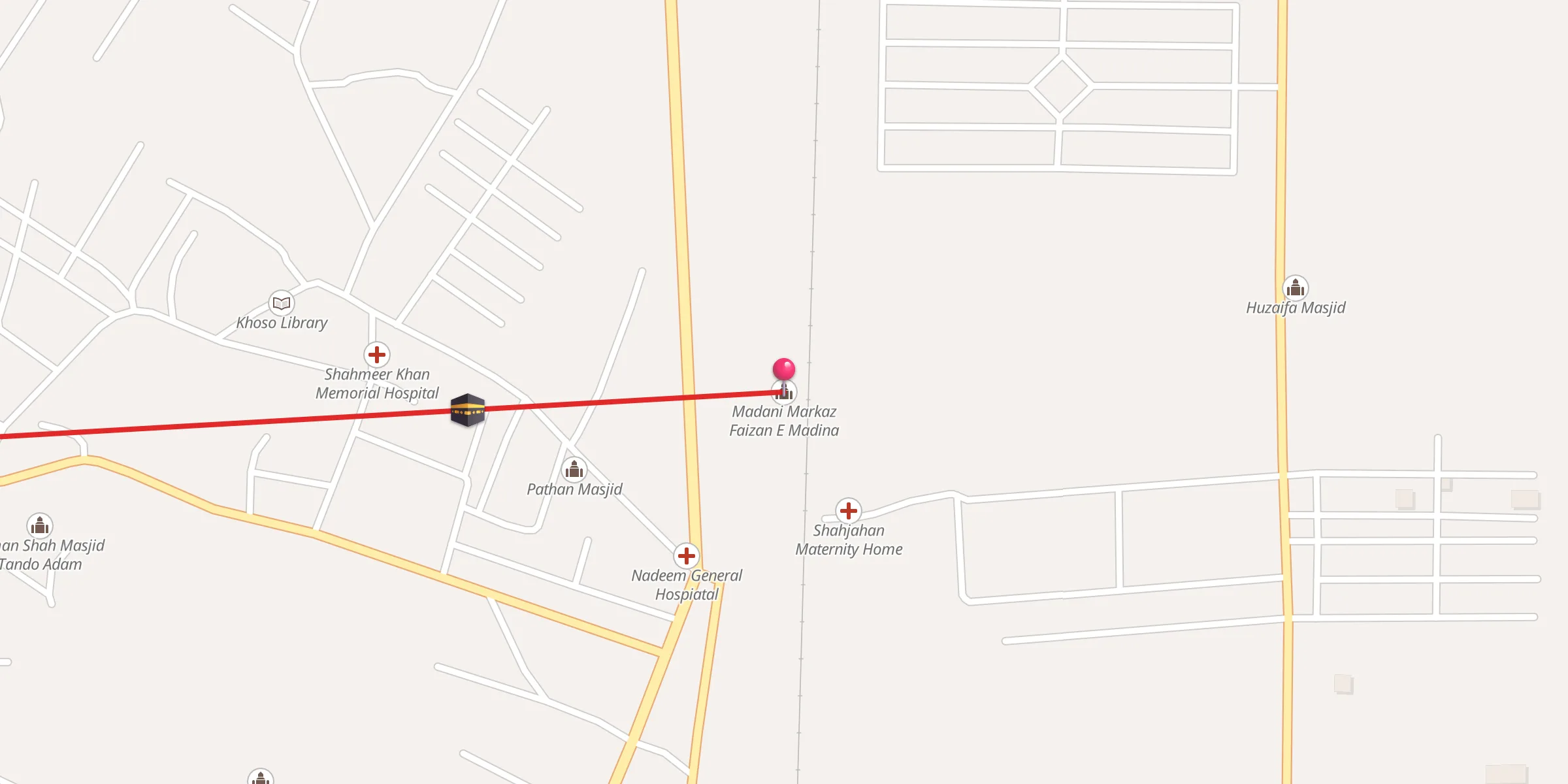 Carte de localisation : Madani Markaz Faizan E Madina