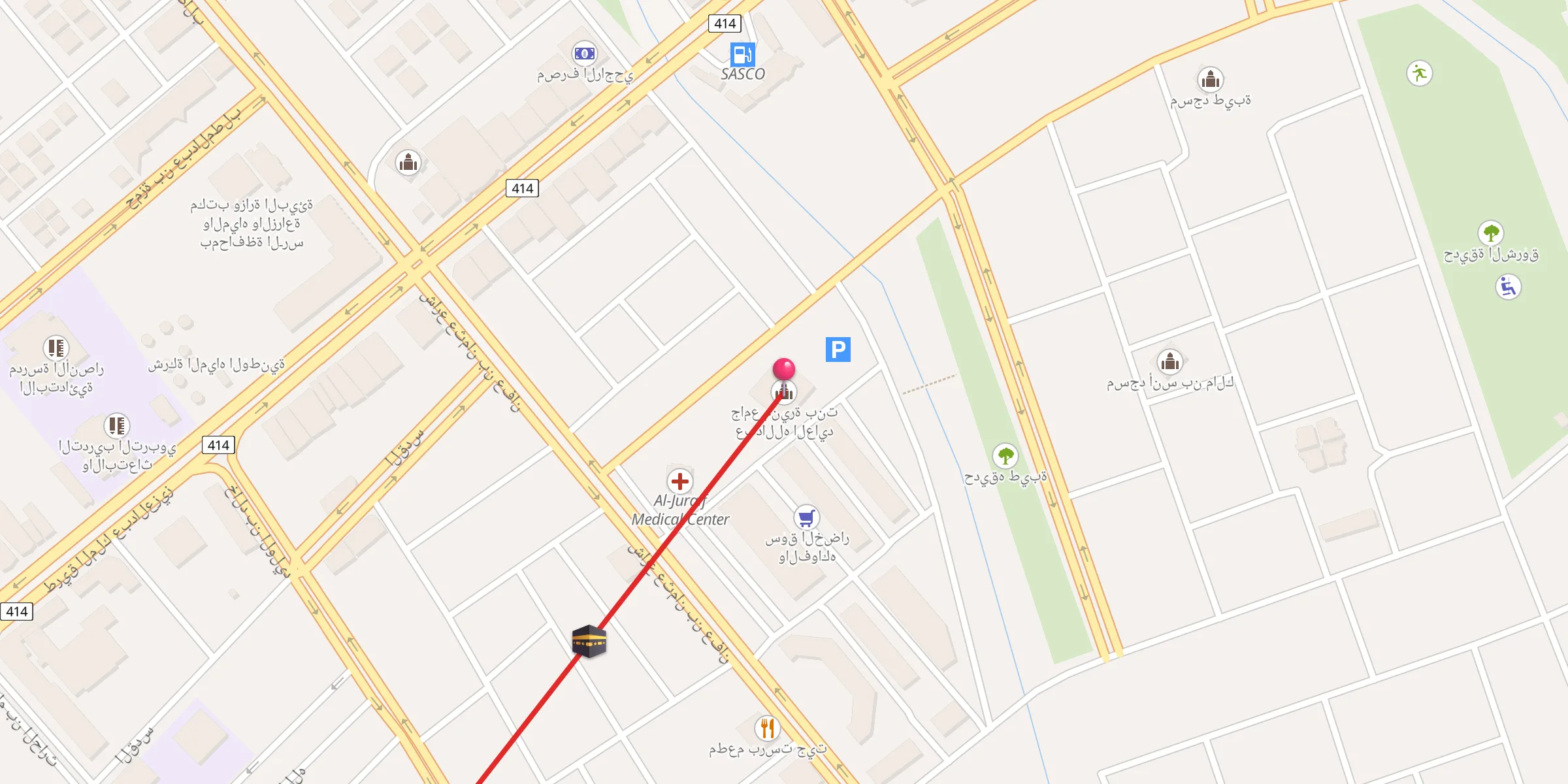 Carte de localisation : جامع منيرة بنت عبدالله العايد
