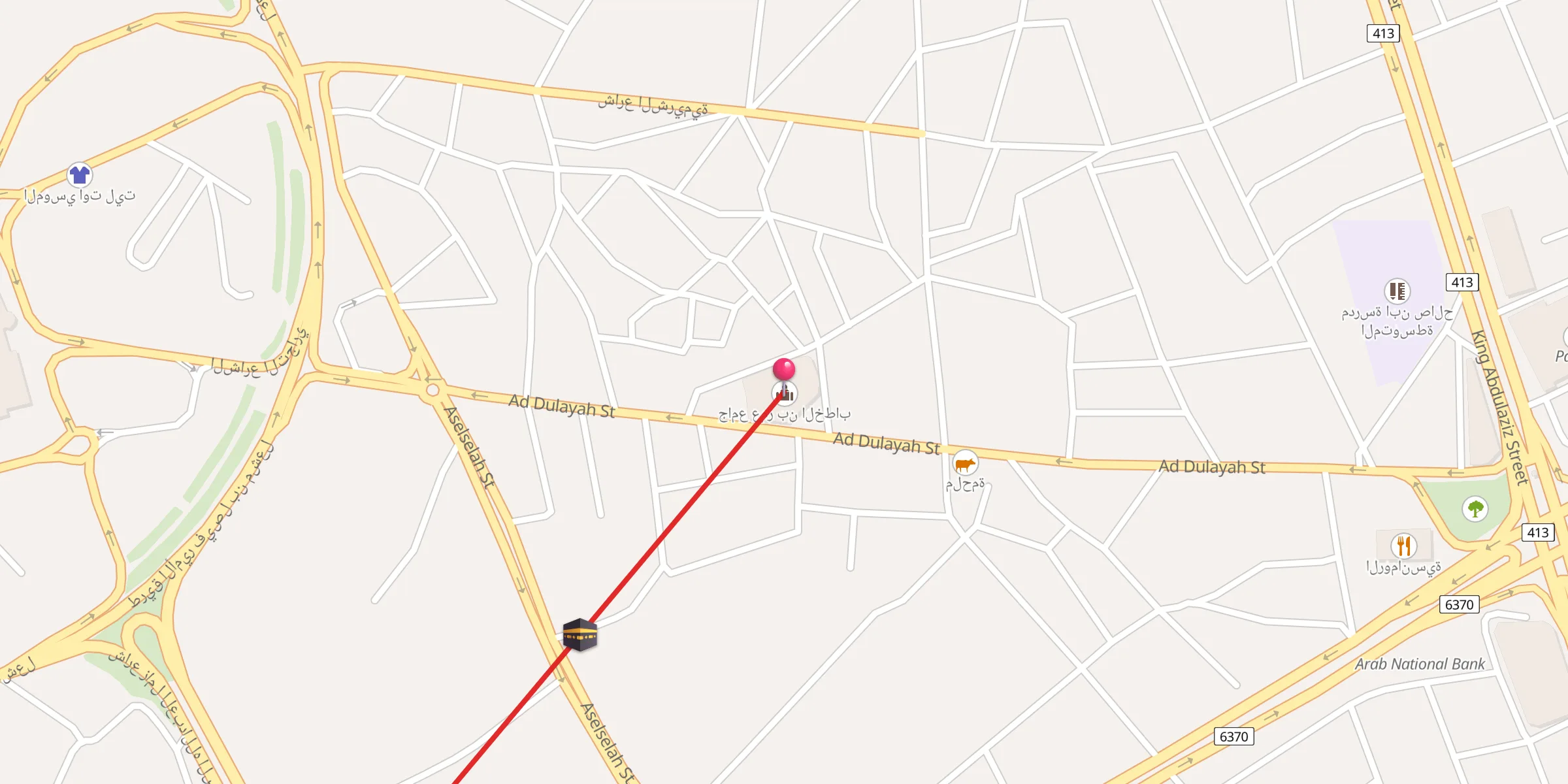 Carte de localisation : جامع عمر بن الخطاب
