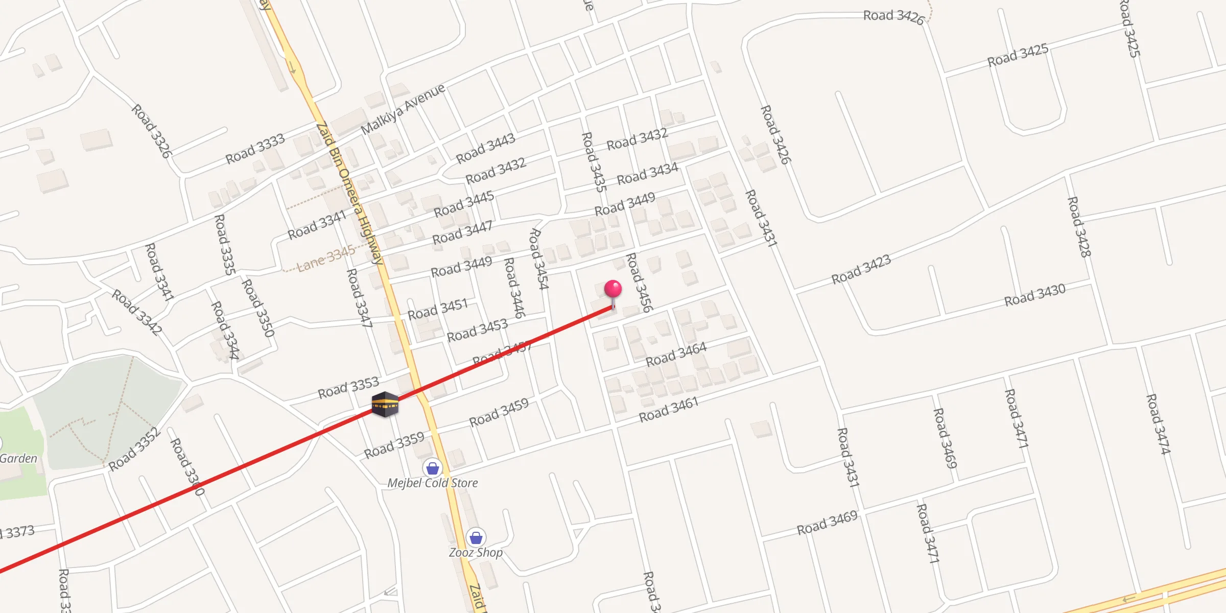 Carte de localisation : جامع النبي محمد (ص) Jamea Al Nabi Mohamed