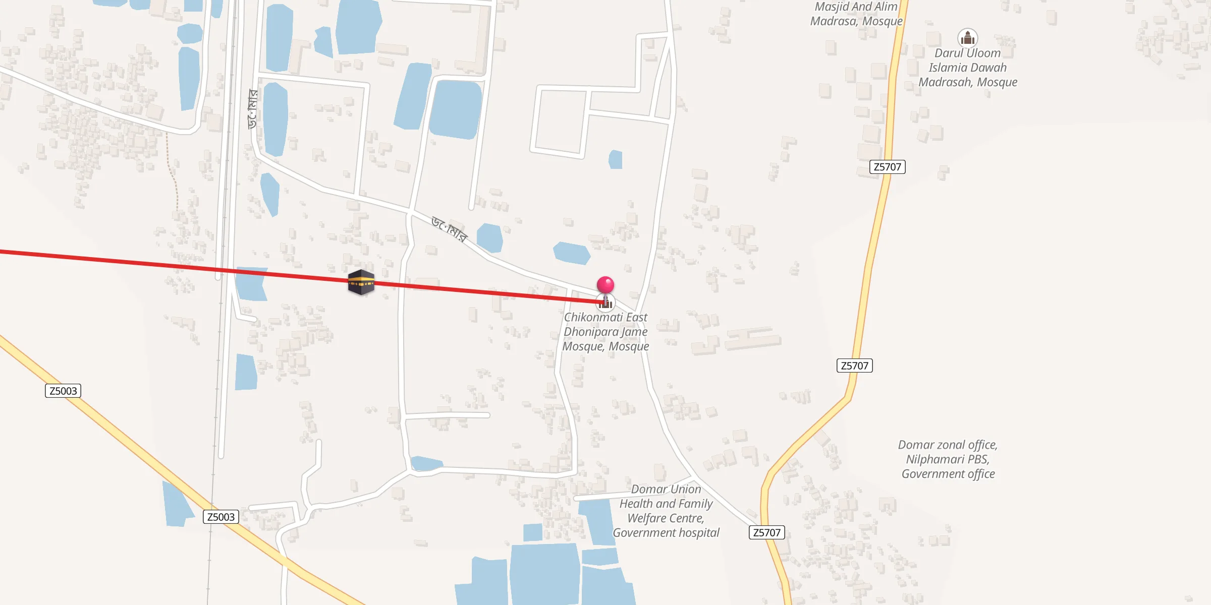 Carte de localisation : Chikonmati East Dhonipara Jame Mosque, Mosque