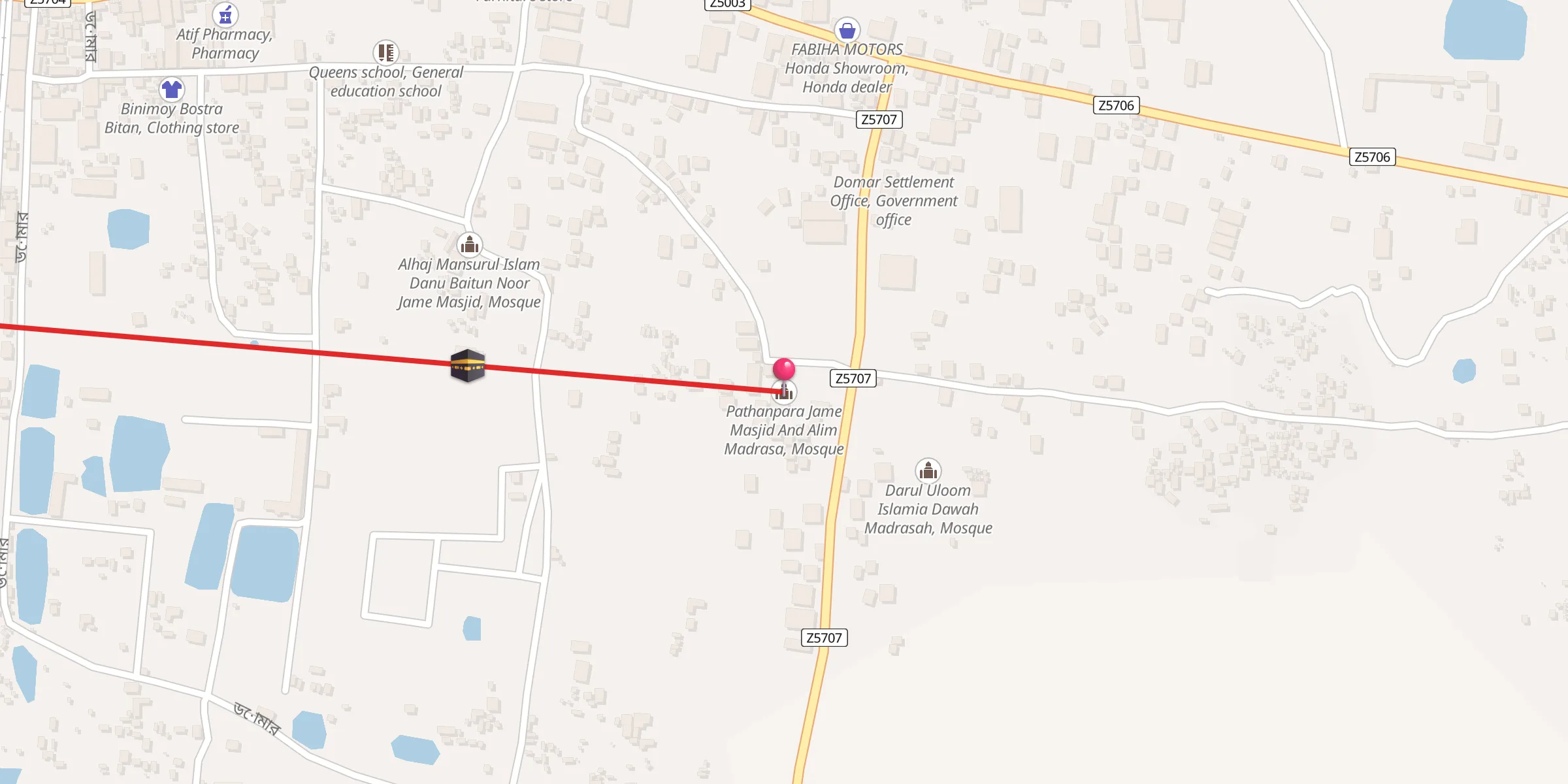 Carte de localisation : Pathanpara Jame Masjid And Alim Madrasa, Mosque