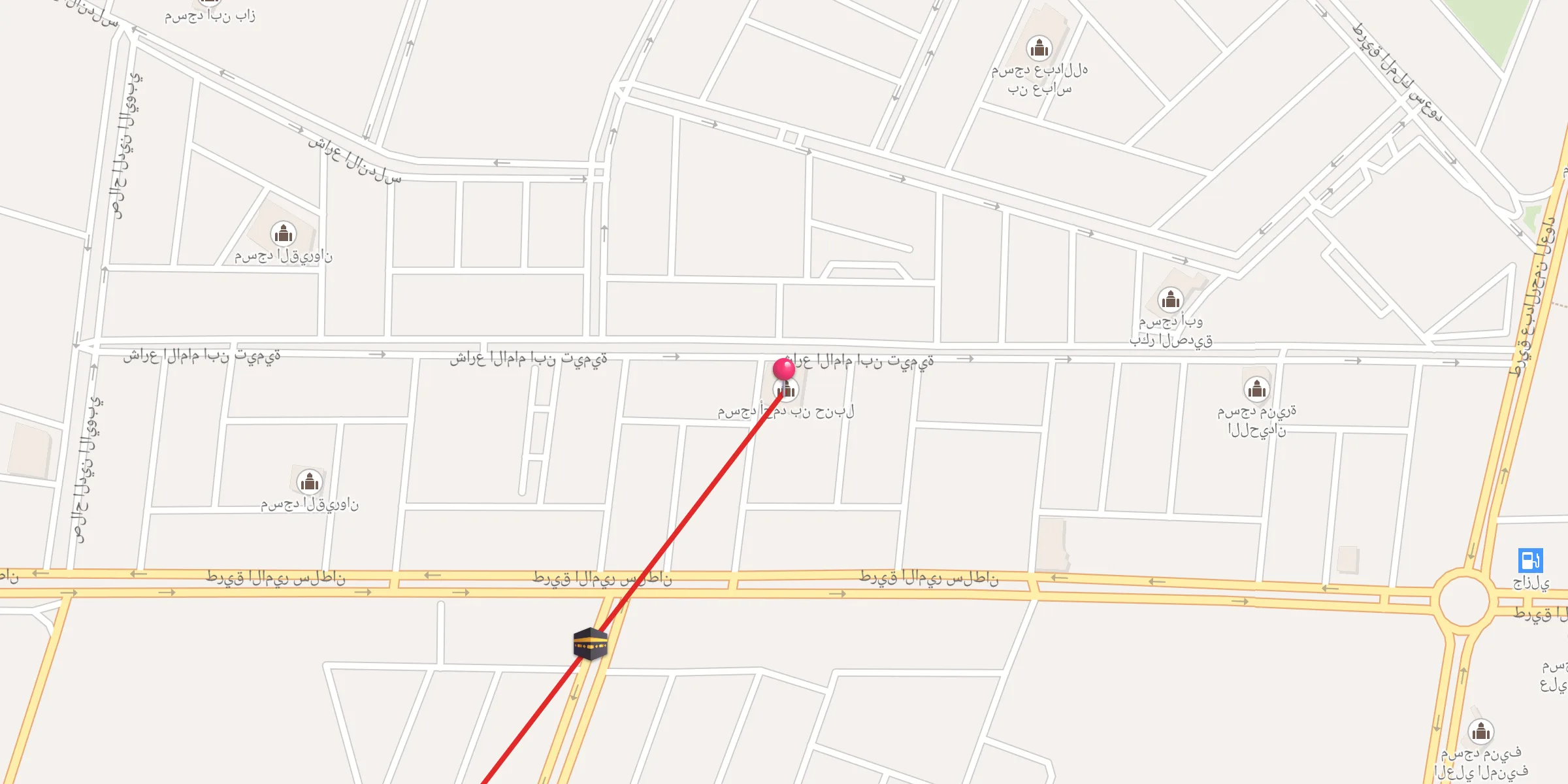 Carte de localisation : مسجد أحمد بن حنبل