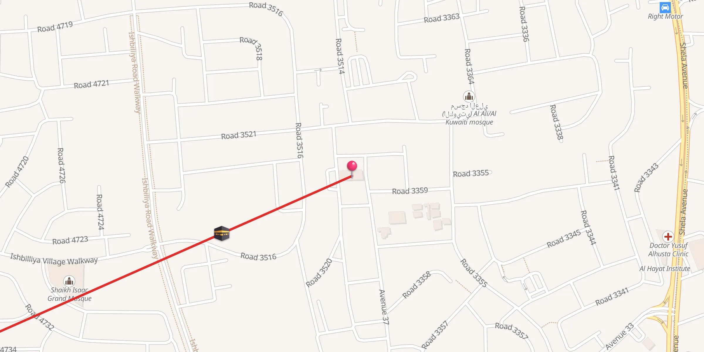 Carte de localisation : Al Ghadeer Mosque مسجد أبو خشبة (الغدير) في جبلة حبشي