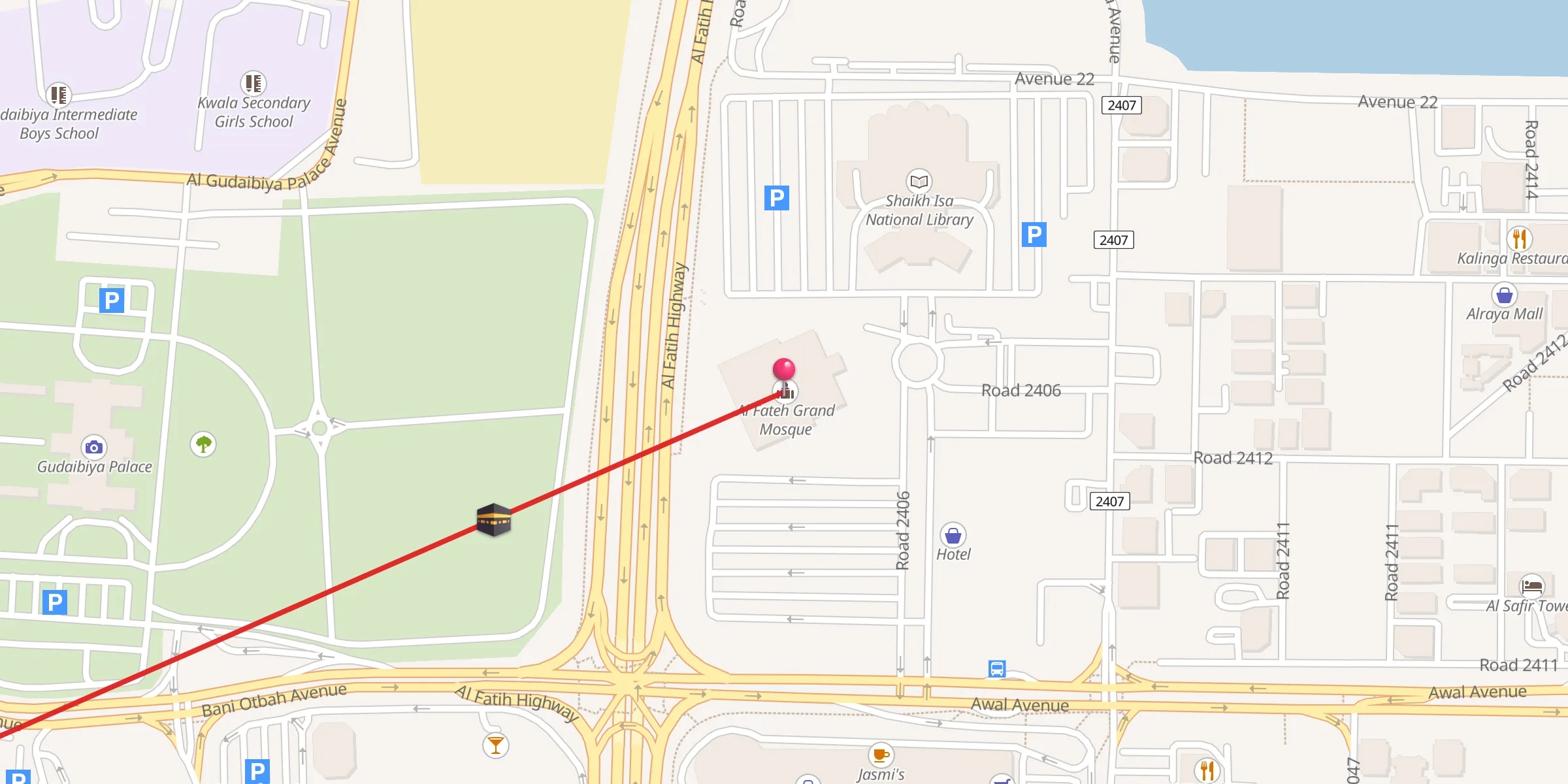 Carte de localisation : Al Fateh Grand Mosque