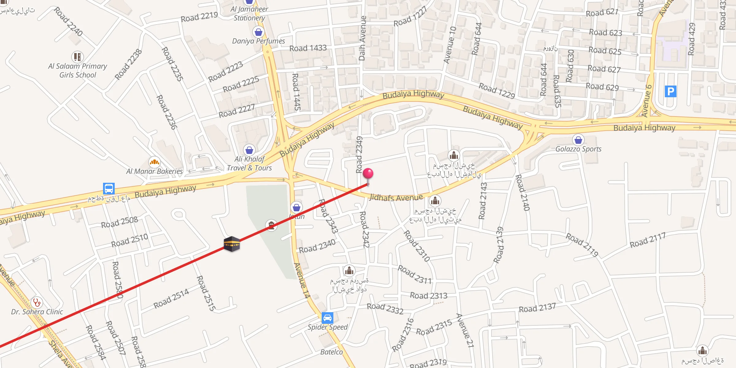 Carte de localisation : Jidhafs grand mosque جامع جدحفص