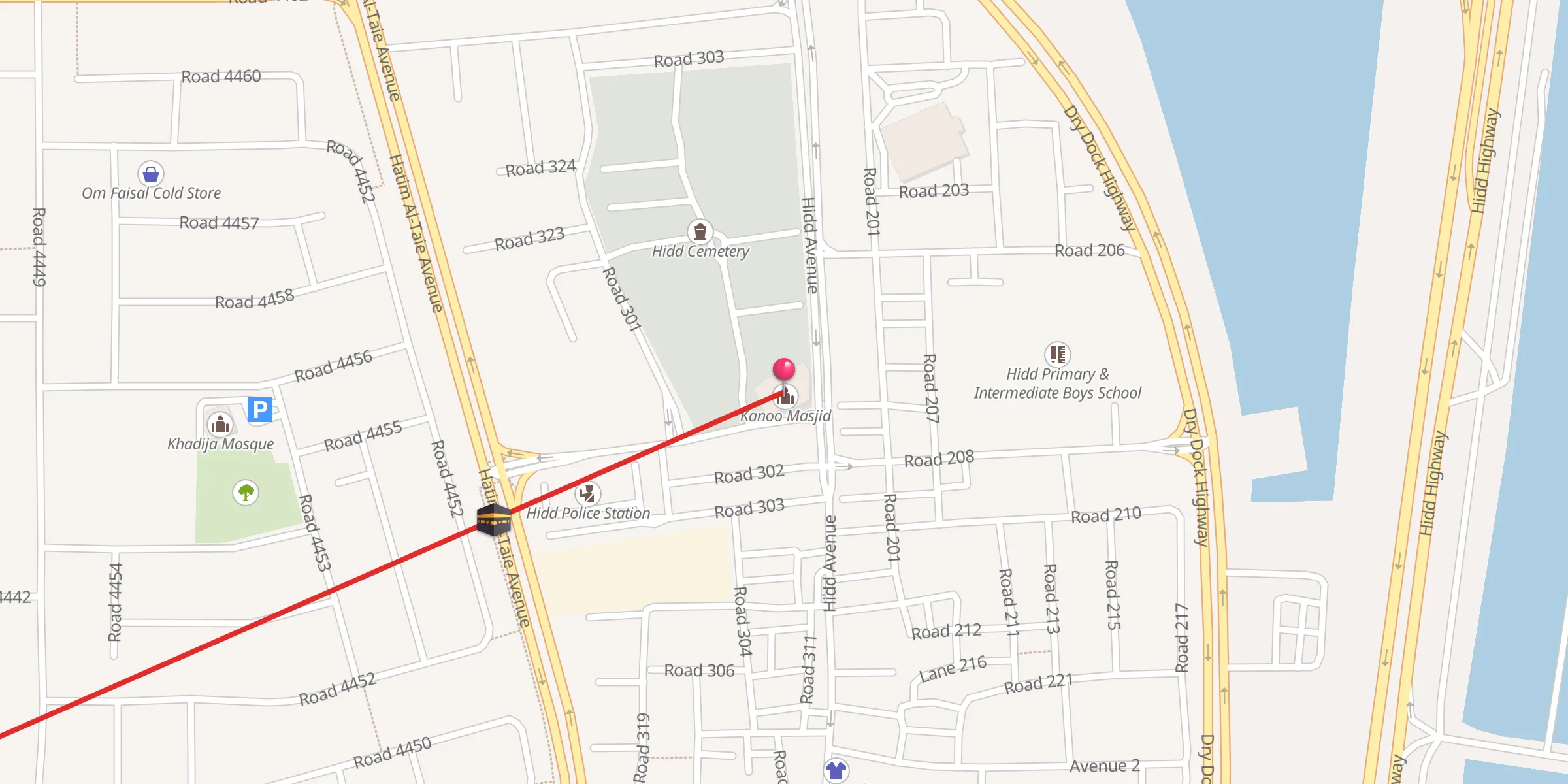 Carte de localisation : Kanoo Masjid