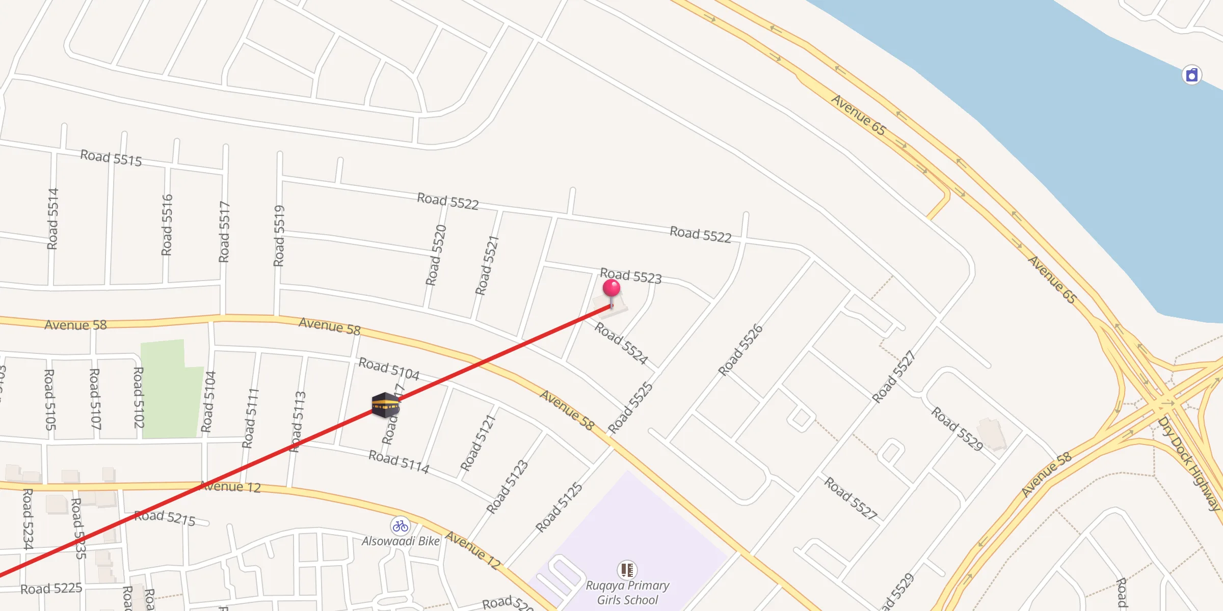 Carte de localisation : Abo Obeidah Amer Bin Al Garah Mosque