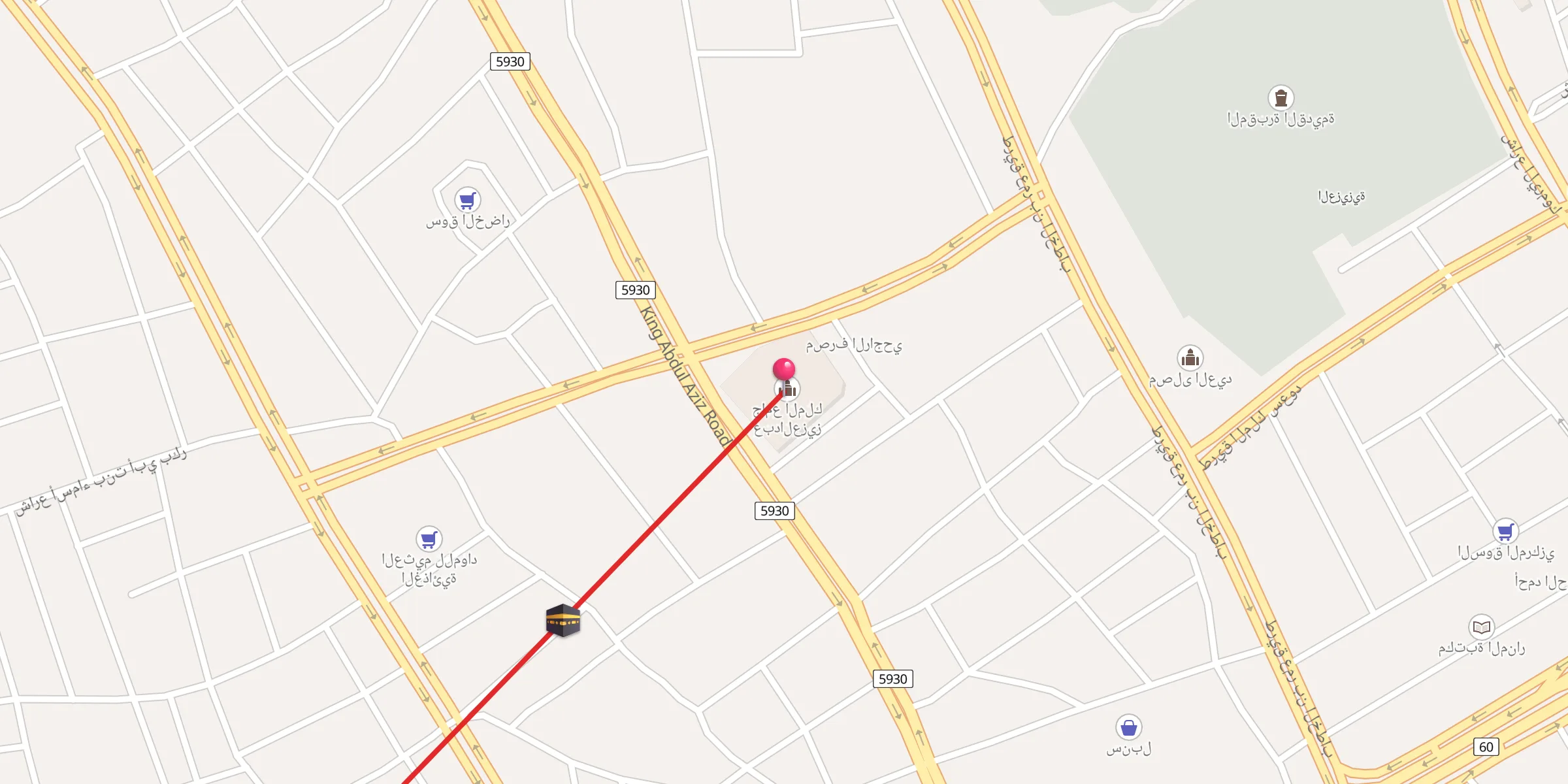 Carte de localisation : جامع الملك عبدالعزيز