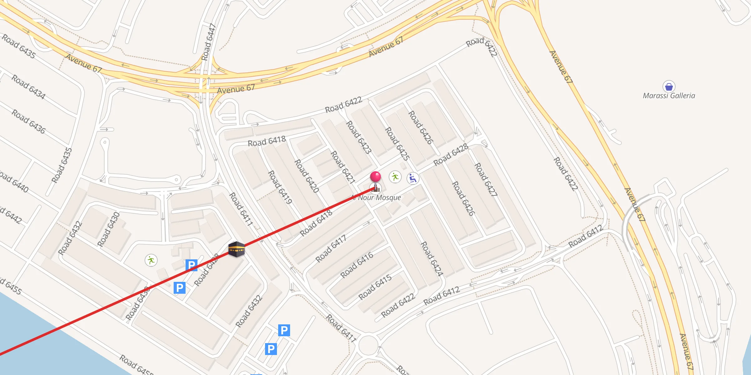 Carte de localisation : Al Nour Mosque