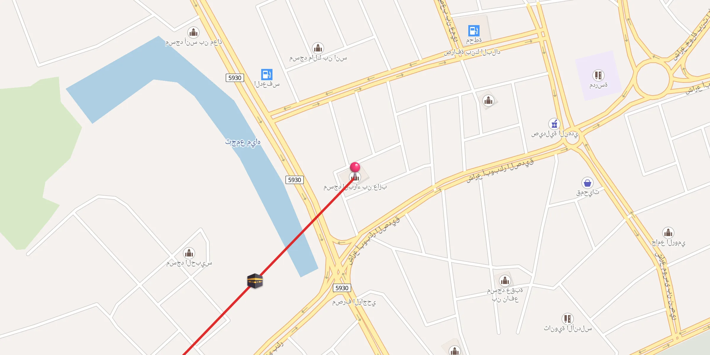 Carte de localisation : مسجد البراء بن عازب